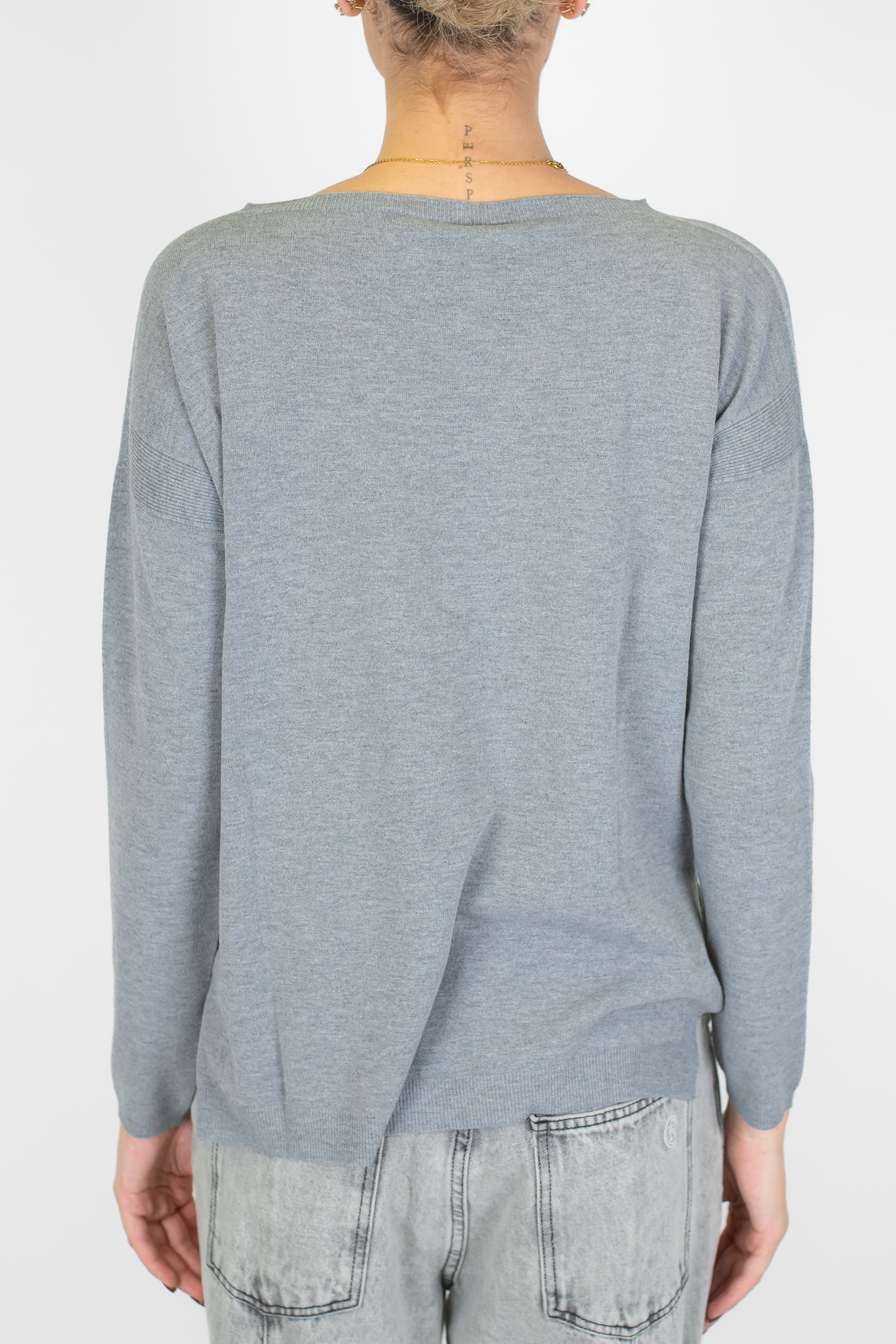 Kontatto - Maglia paricollo con spacchetti laterali