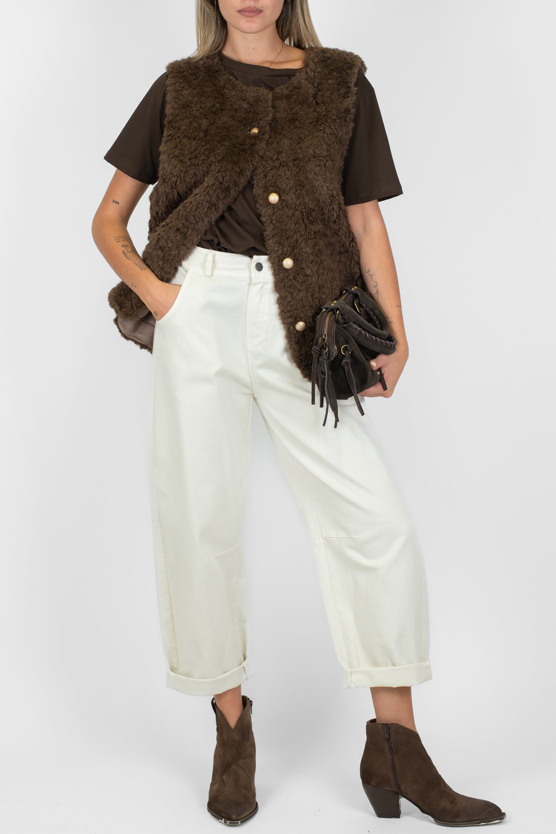 DIxie - GIlet ecopelliccia giromaniche