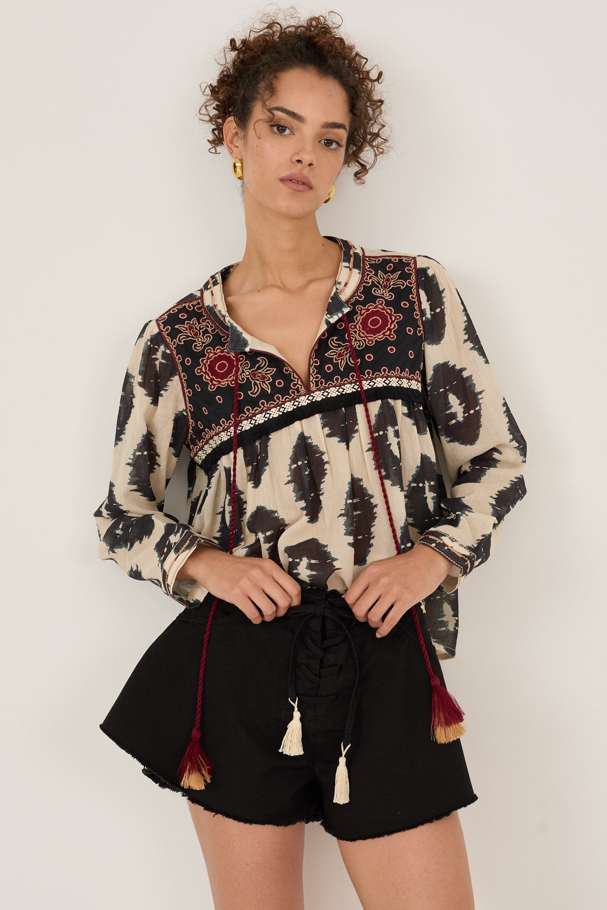 Souvenir - Camicia in mussola di cotone fantasia