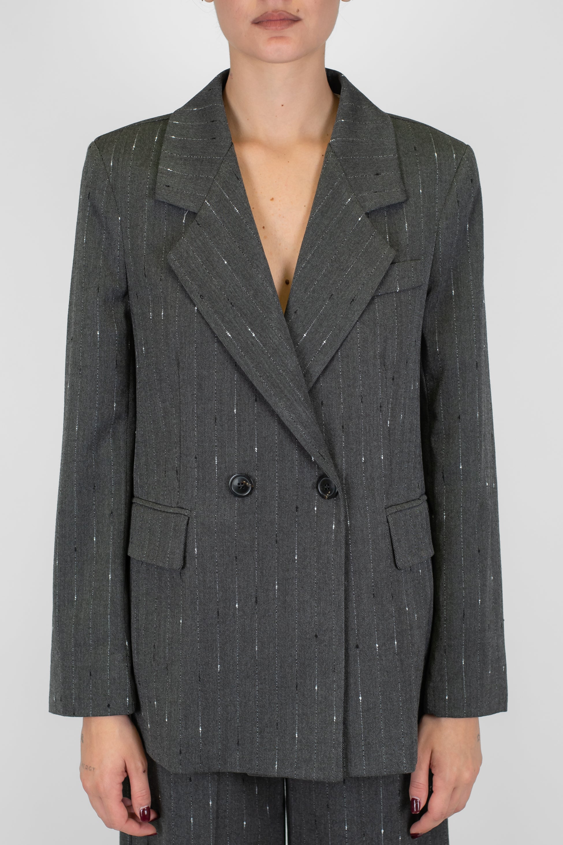 Maryley - Giacca doppiopetto gessata