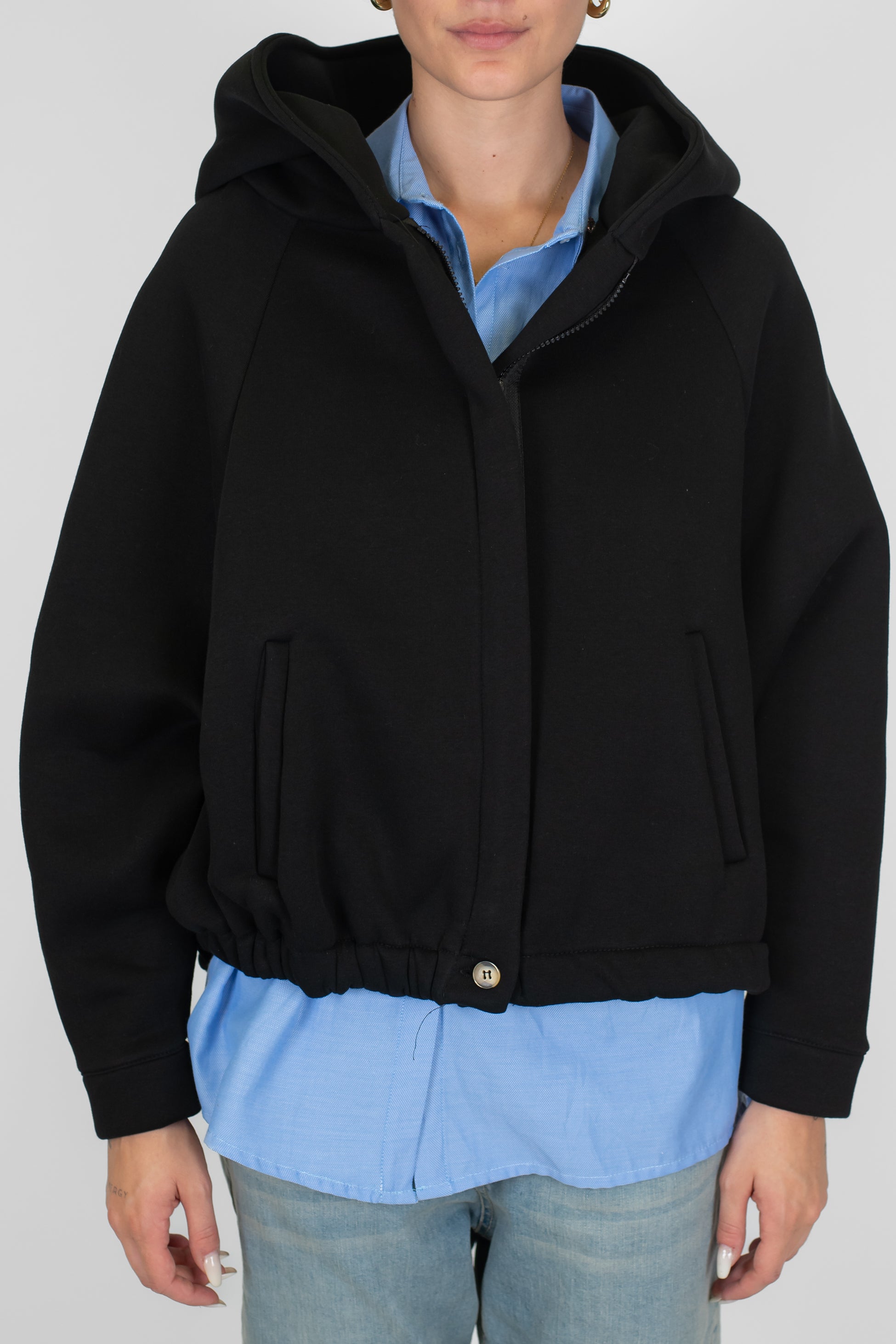 Haveone - Bomber felpe con cappuccio e chiusura con zip