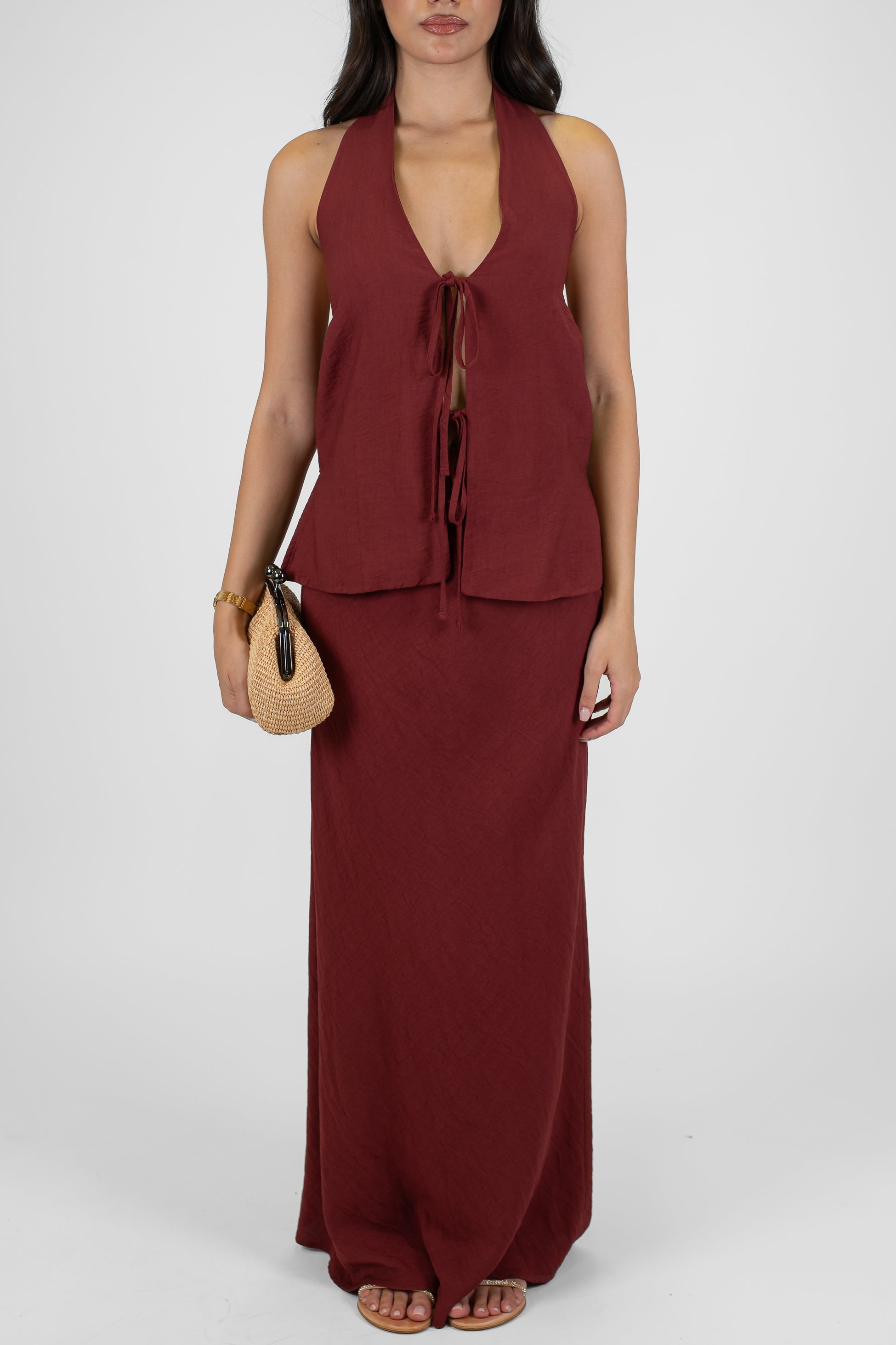 Tensione in - Gonna in viscosa leggera con elastico in vita