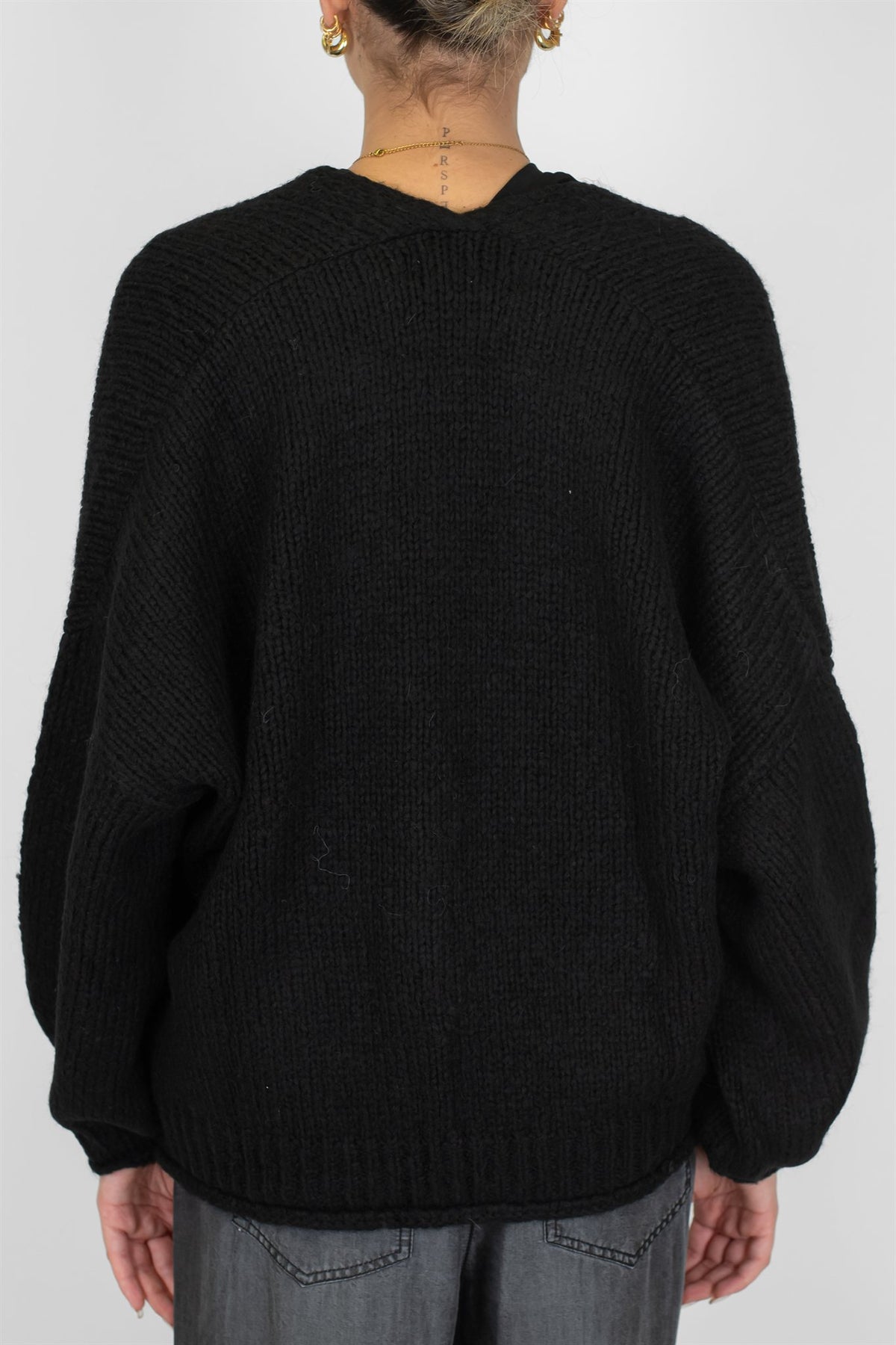 Haveone - Cardigan over in misto lana con chiusura a tre bottoni