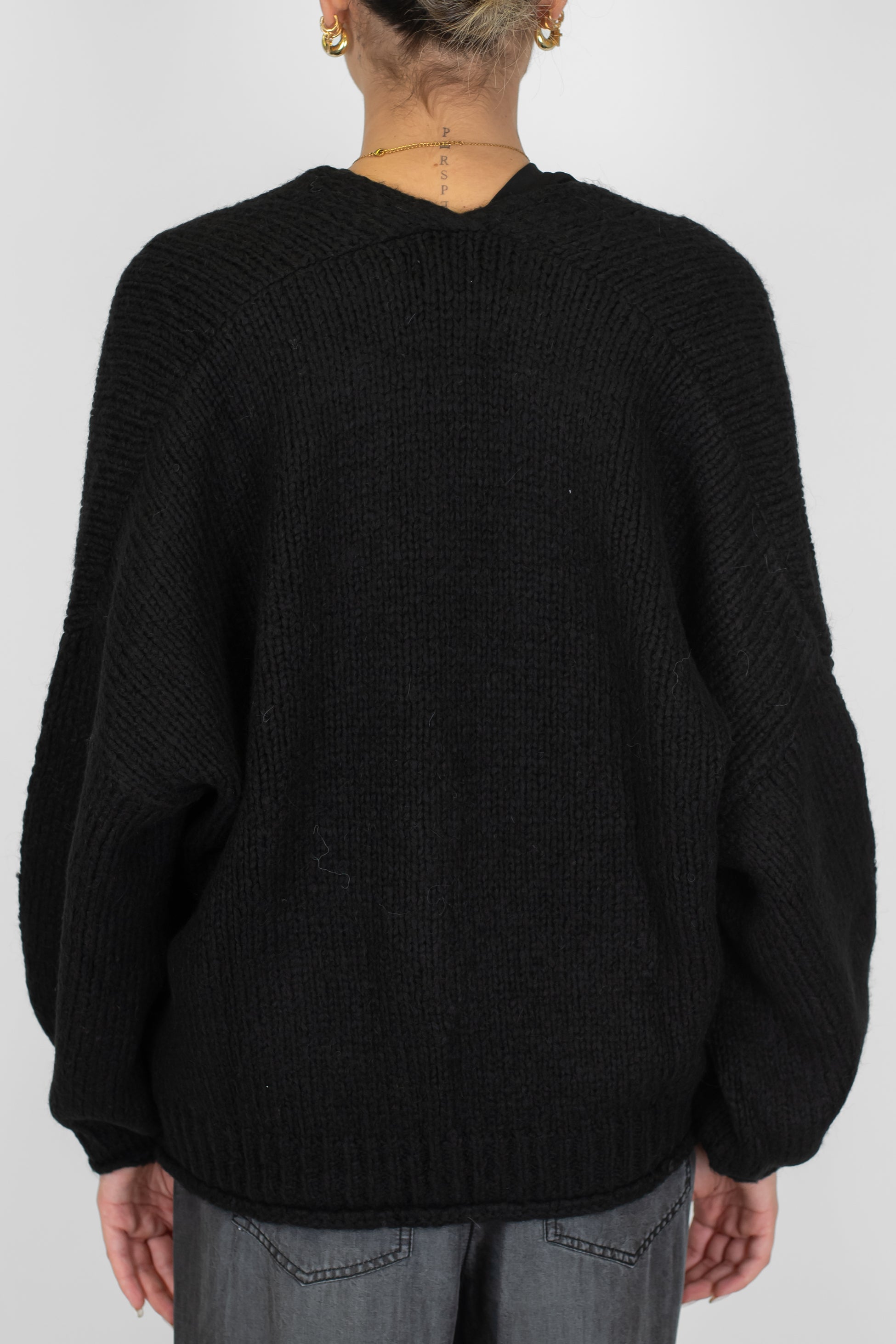 Haveone - Cardigan over in misto lana con chiusura a tre bottoni