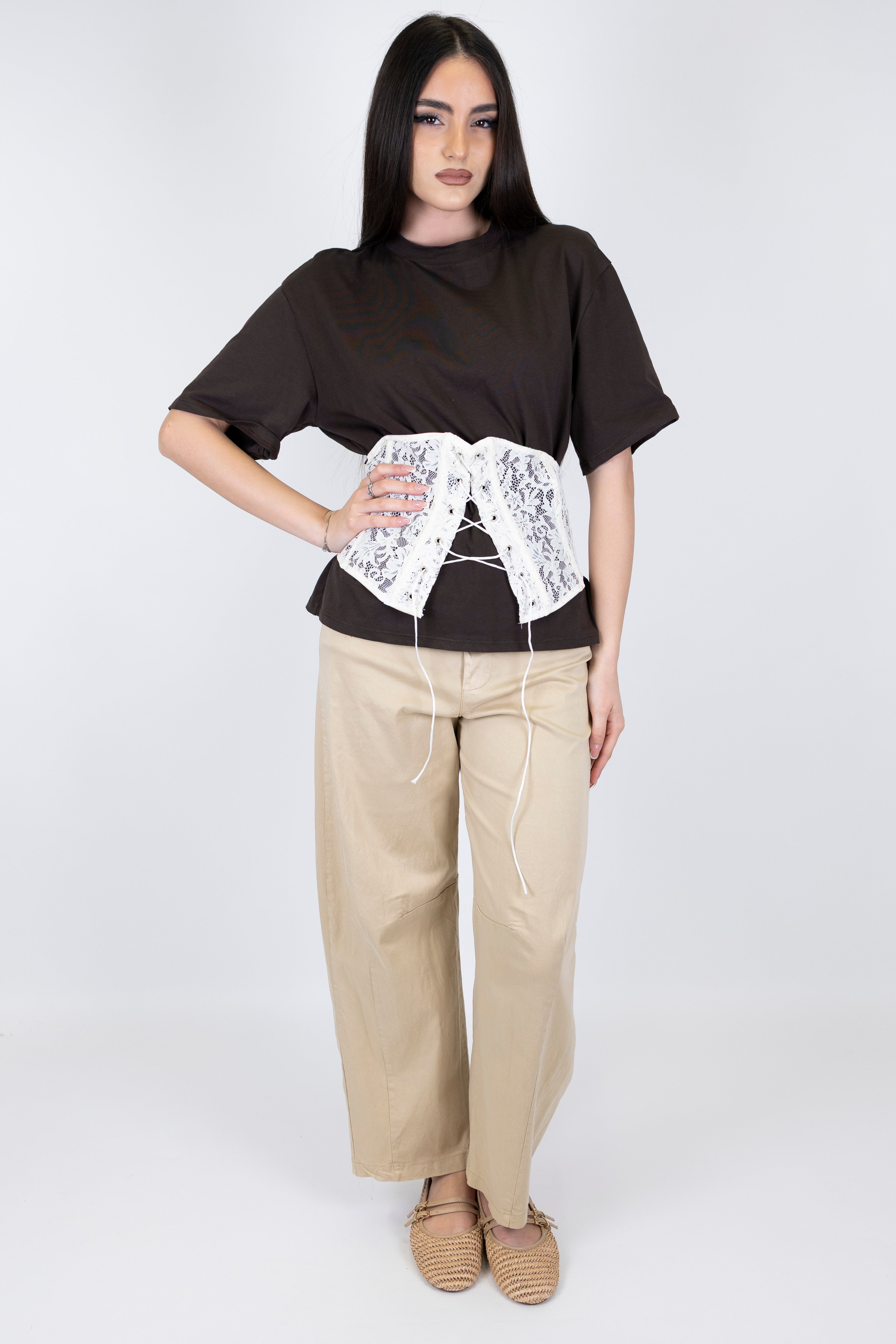 Haveone - Pantalone regular in cotone leggero