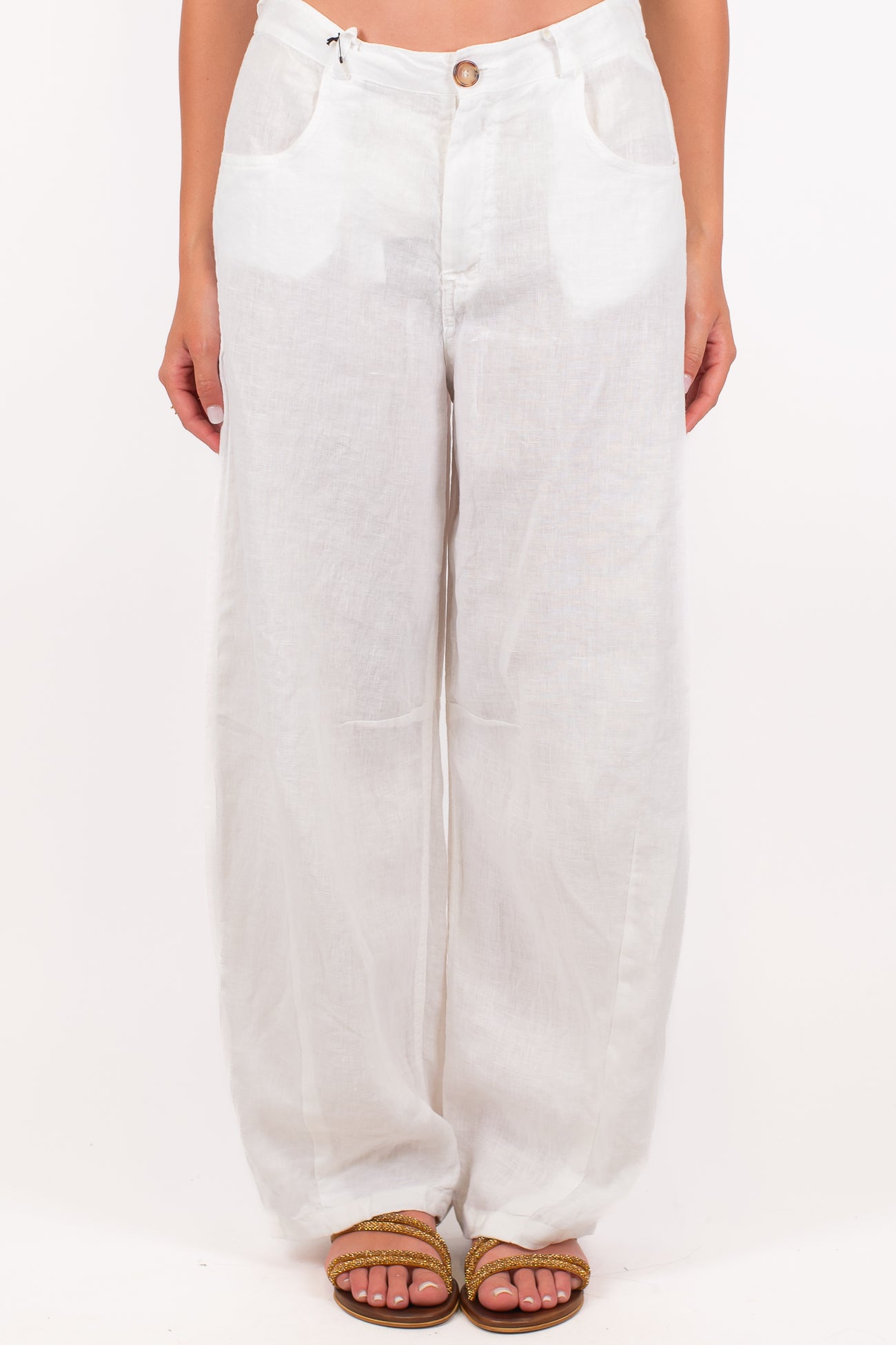 Tensione in - Pantalone balloon in puro lino