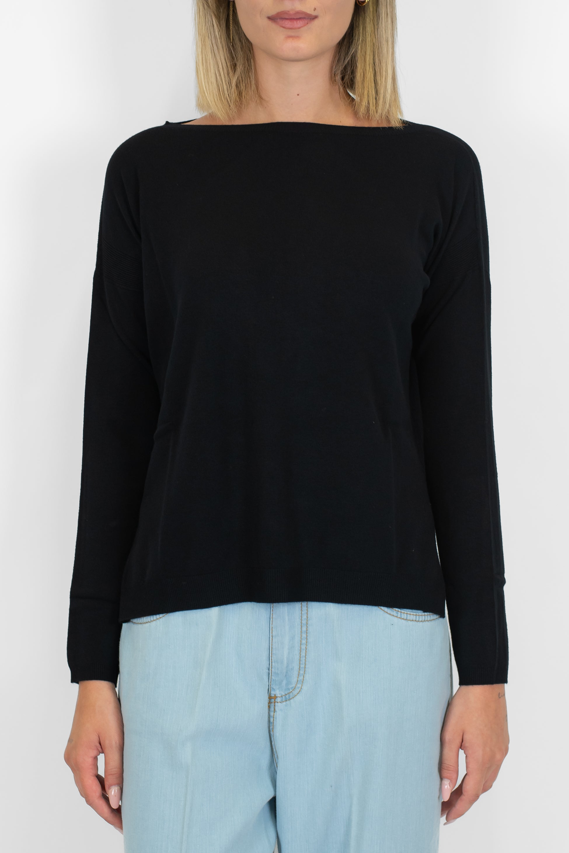 Kontatto - Maglia paricollo con spacchetti laterali