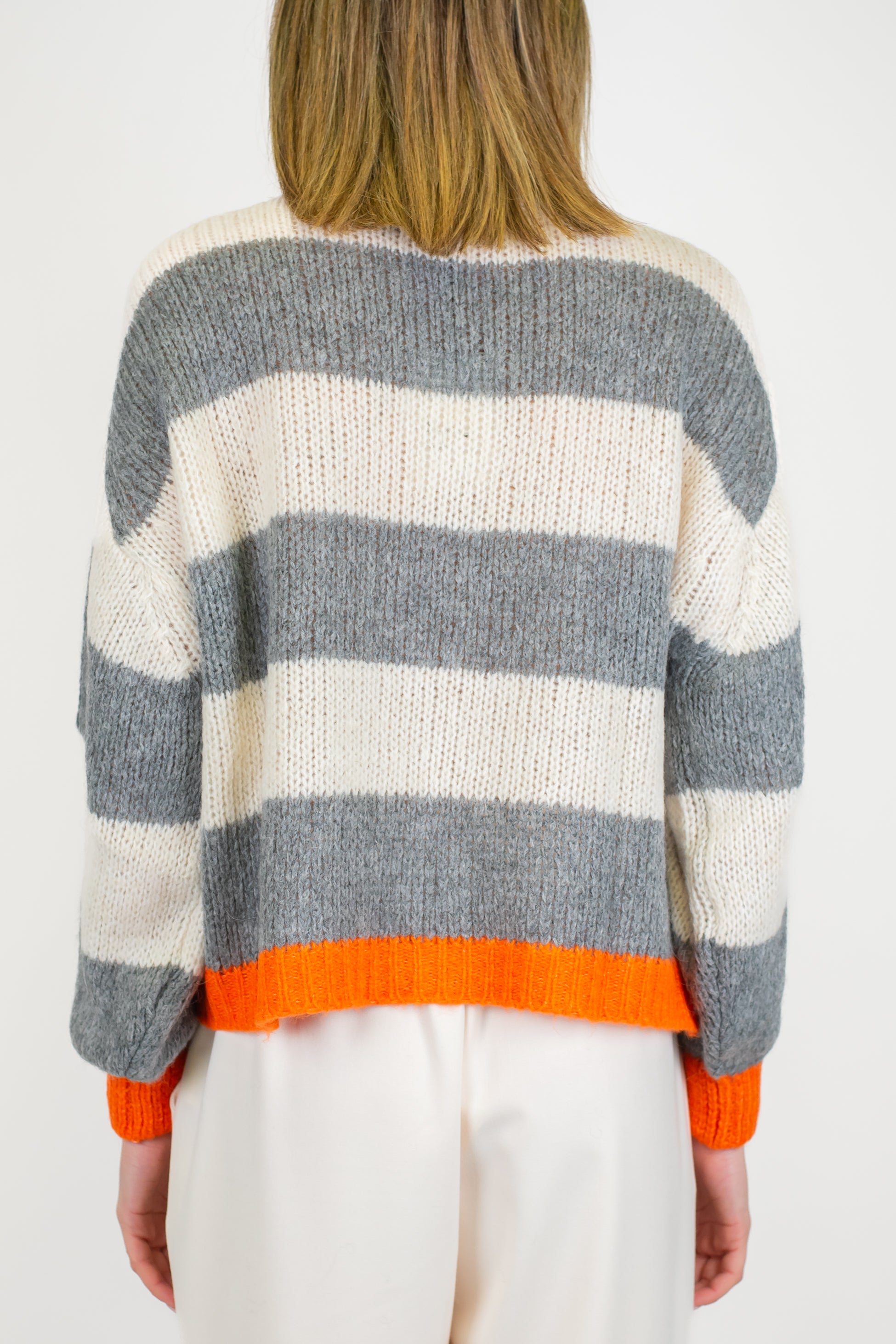 Dixie - Maglia mezzocollo a righe con profili a contrasto