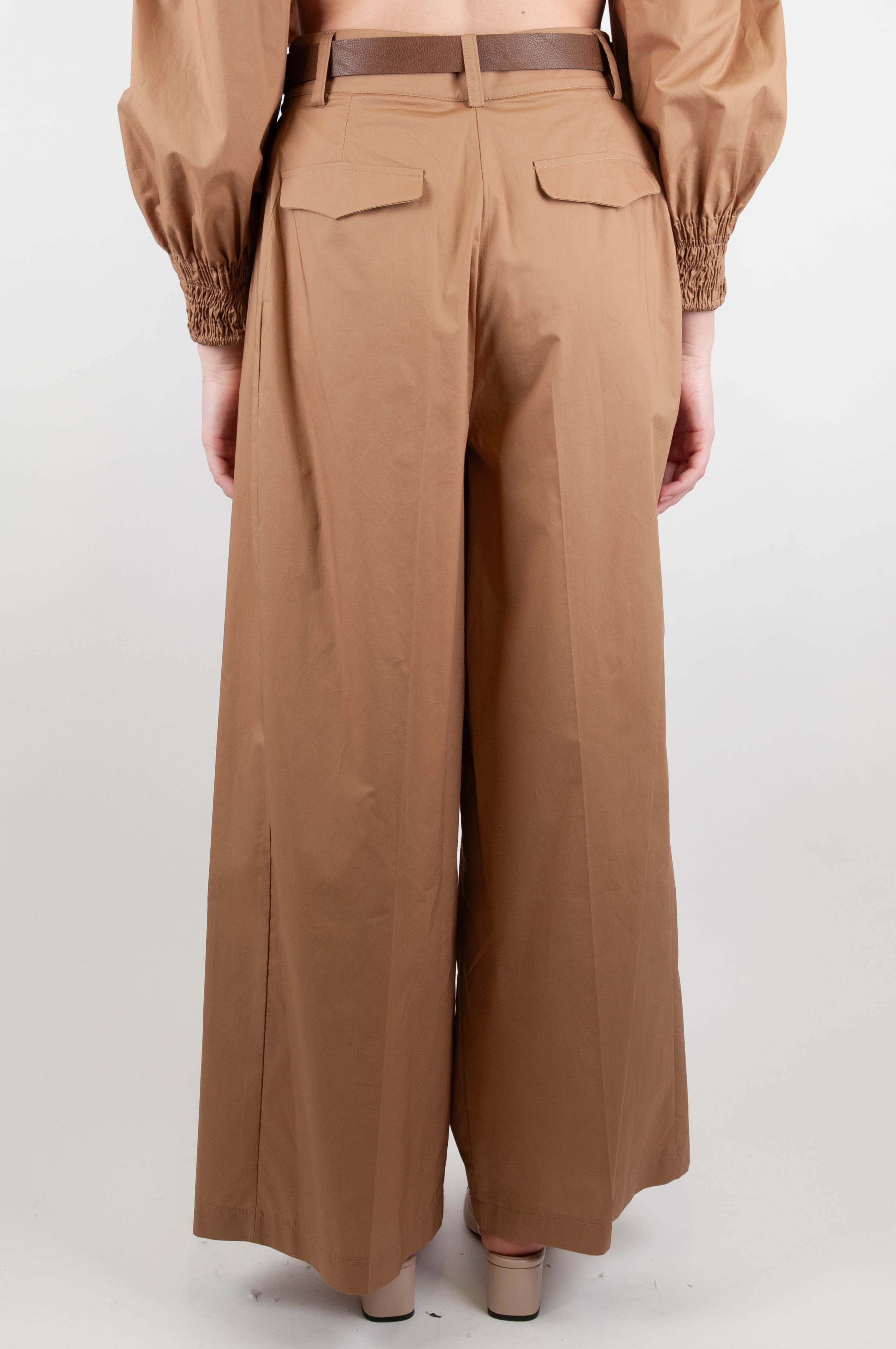 Dixie - Palazzo trousers with pleats in light cotton