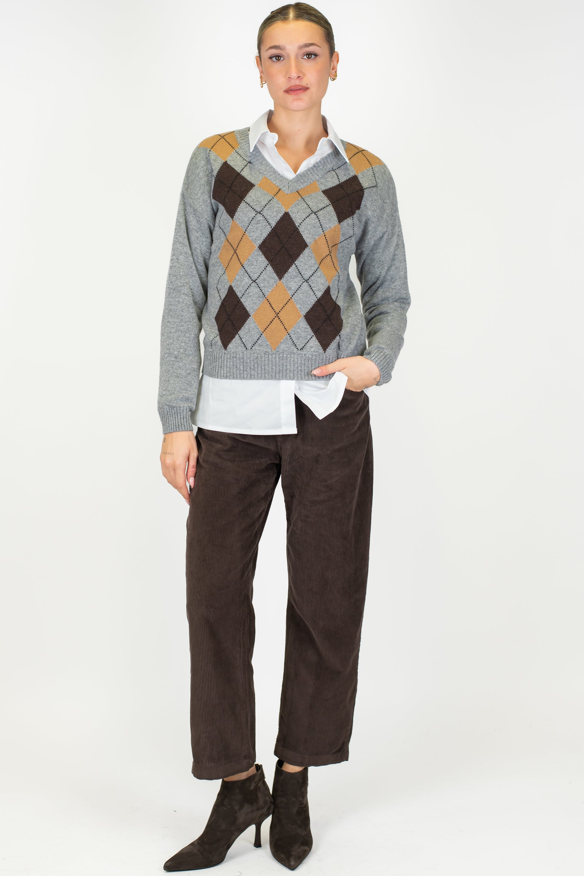 Tensione in - Pantalone in velluto millerighe regular modello Tom