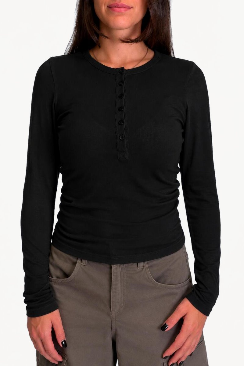 Dixie - Maglia serafino basic in misto cashmere