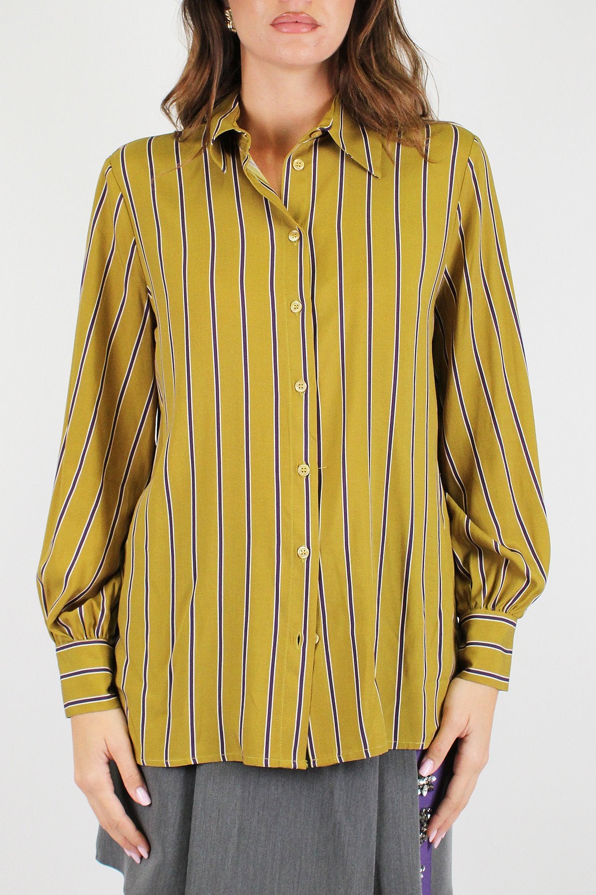 Dixie - Camicia fantasia a righe in viscosa