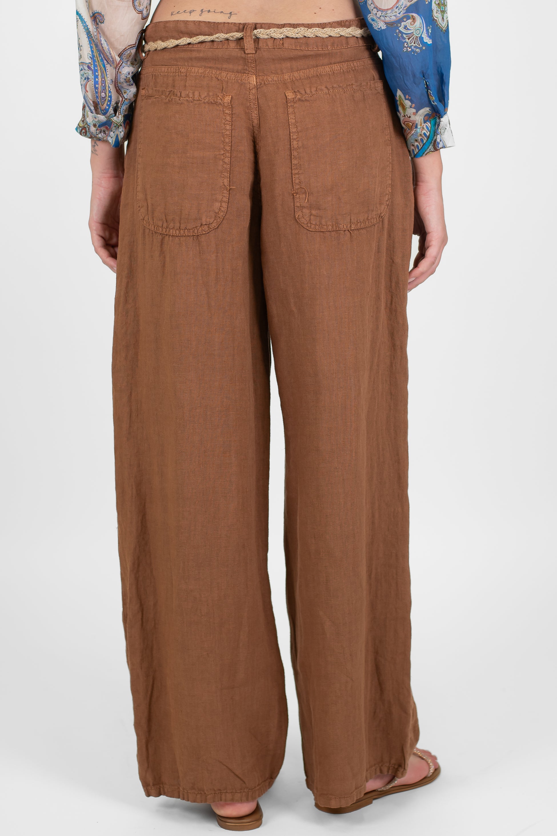 Haveone - Pantalone regular in puro lino