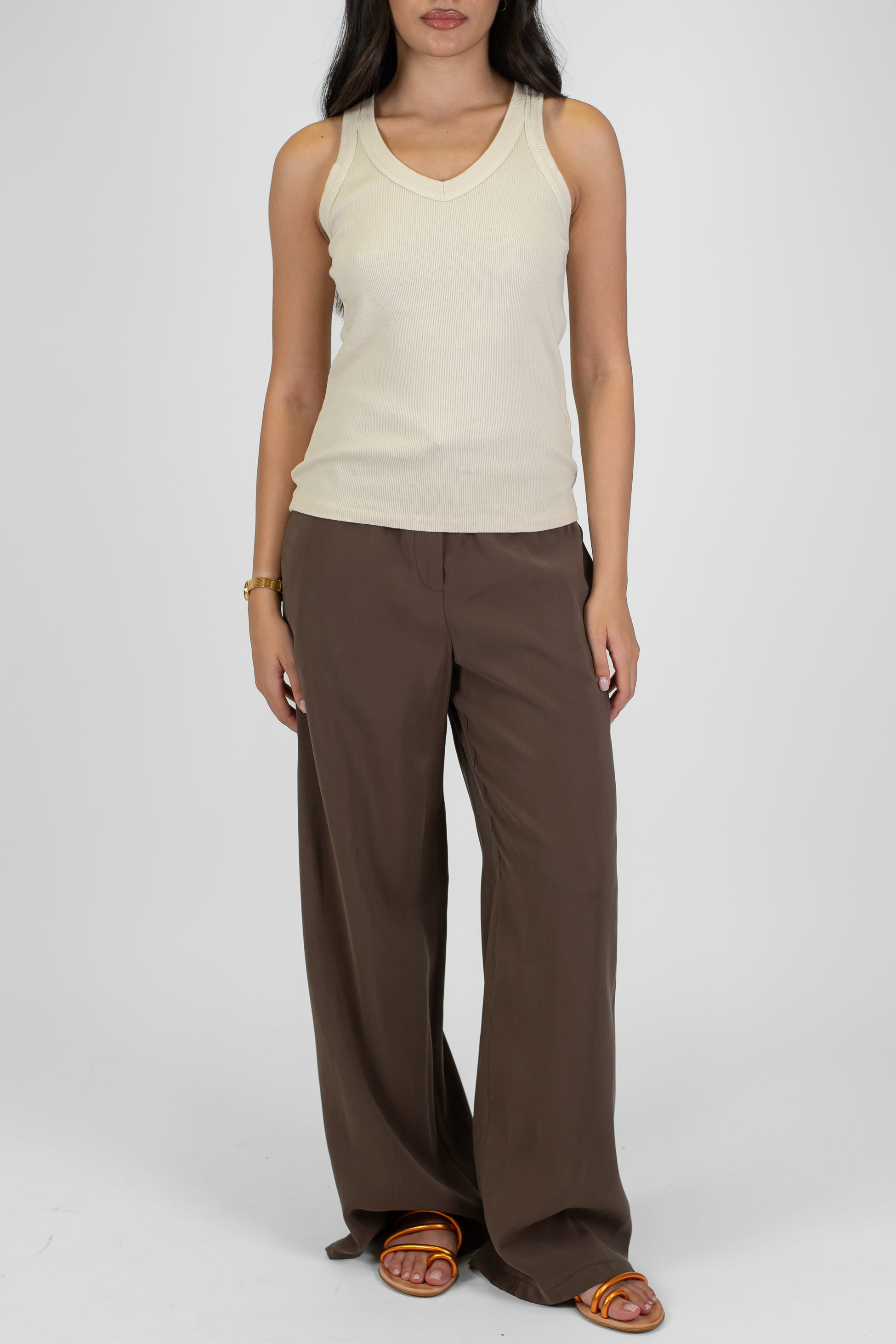 Tensione in - Pantalone palazzo in modal con elastico sul retro