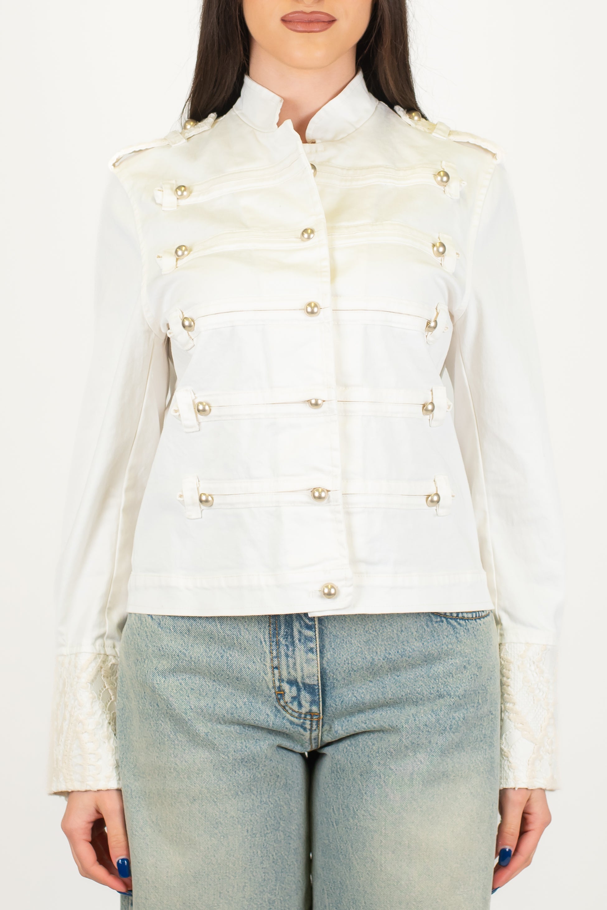 Motel - Giacca in denim colorato modello Napoleone