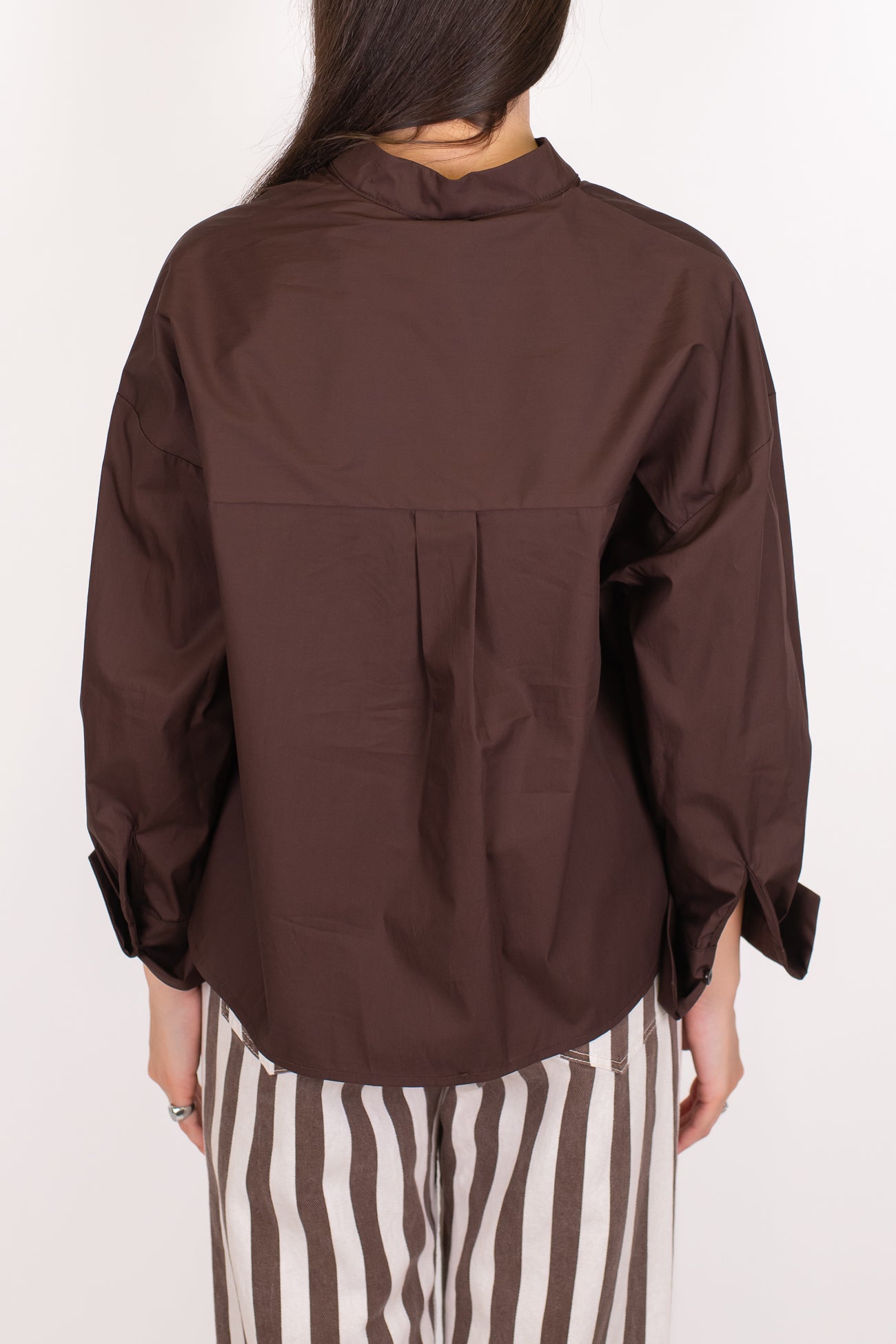 Tensione in - Camicia in cotone tela paracadute con collo alla coreana