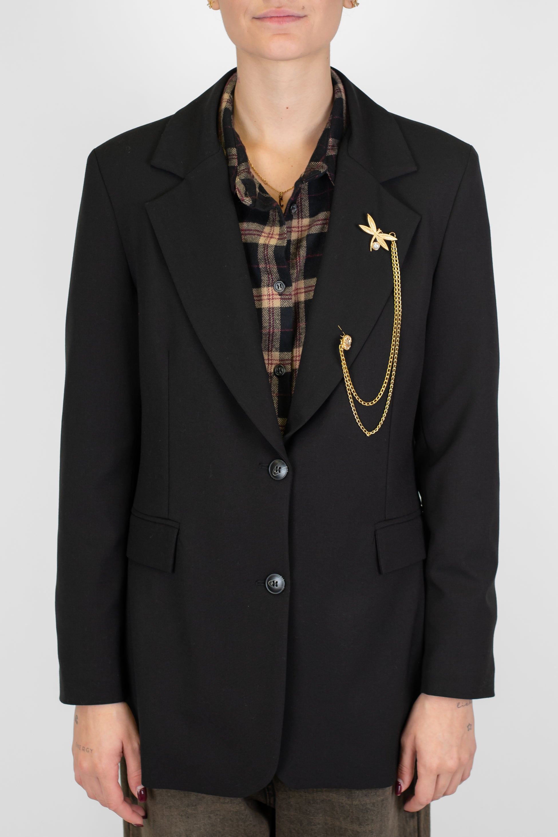 Tensione in - Giacca monopetto con spilla