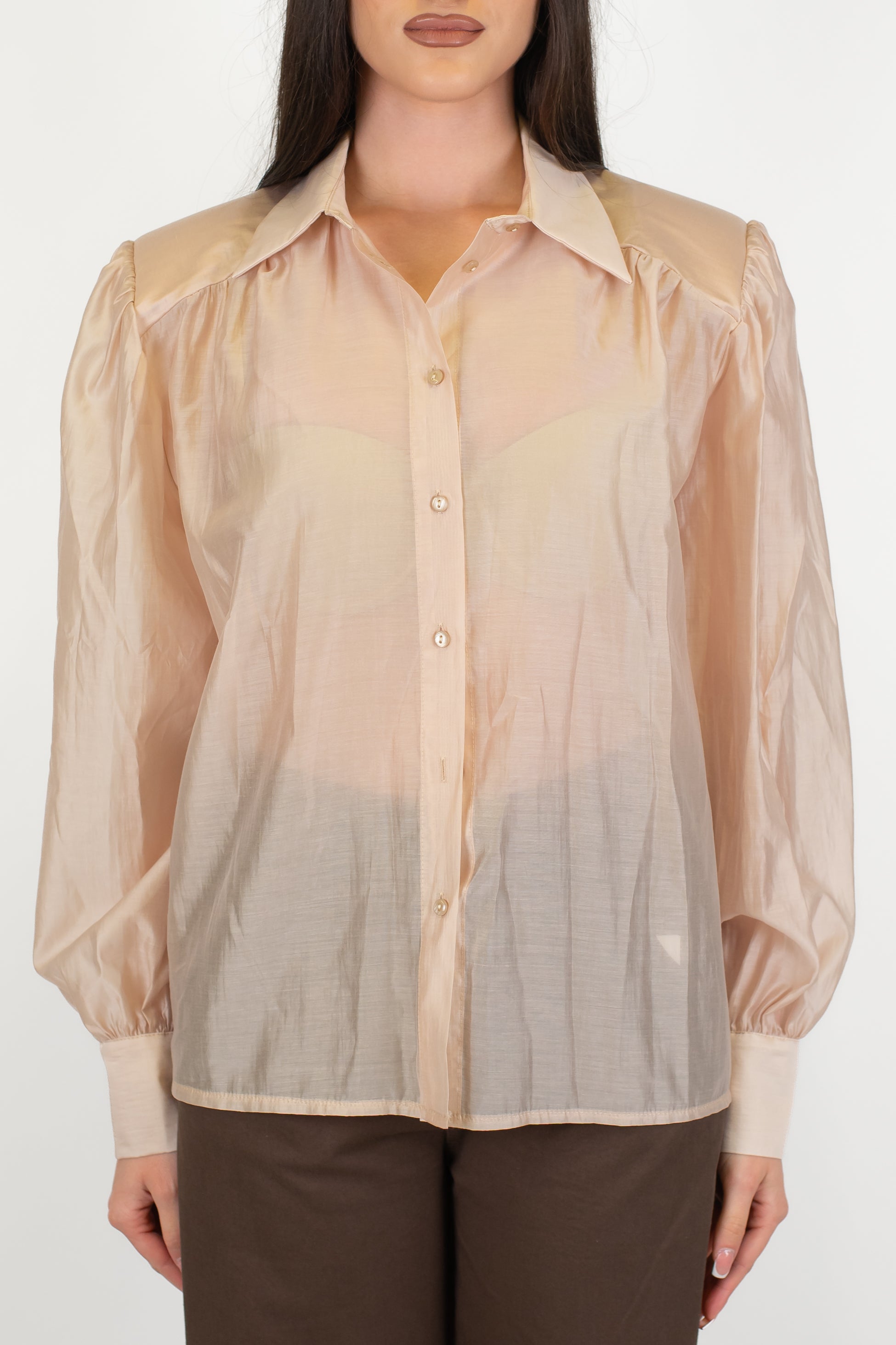 Motel - Camicia tinta unita in organza