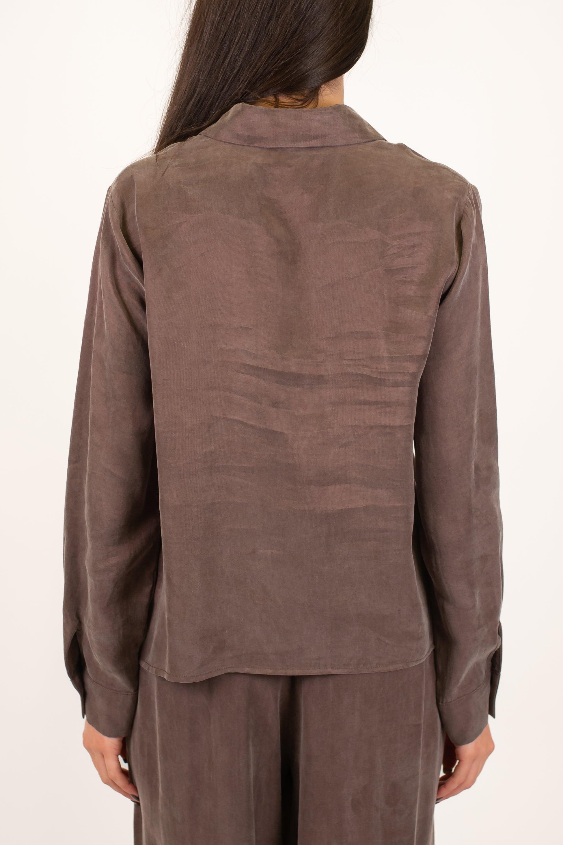 Tensione in - Camicia in lyocell effetto seta con taschini