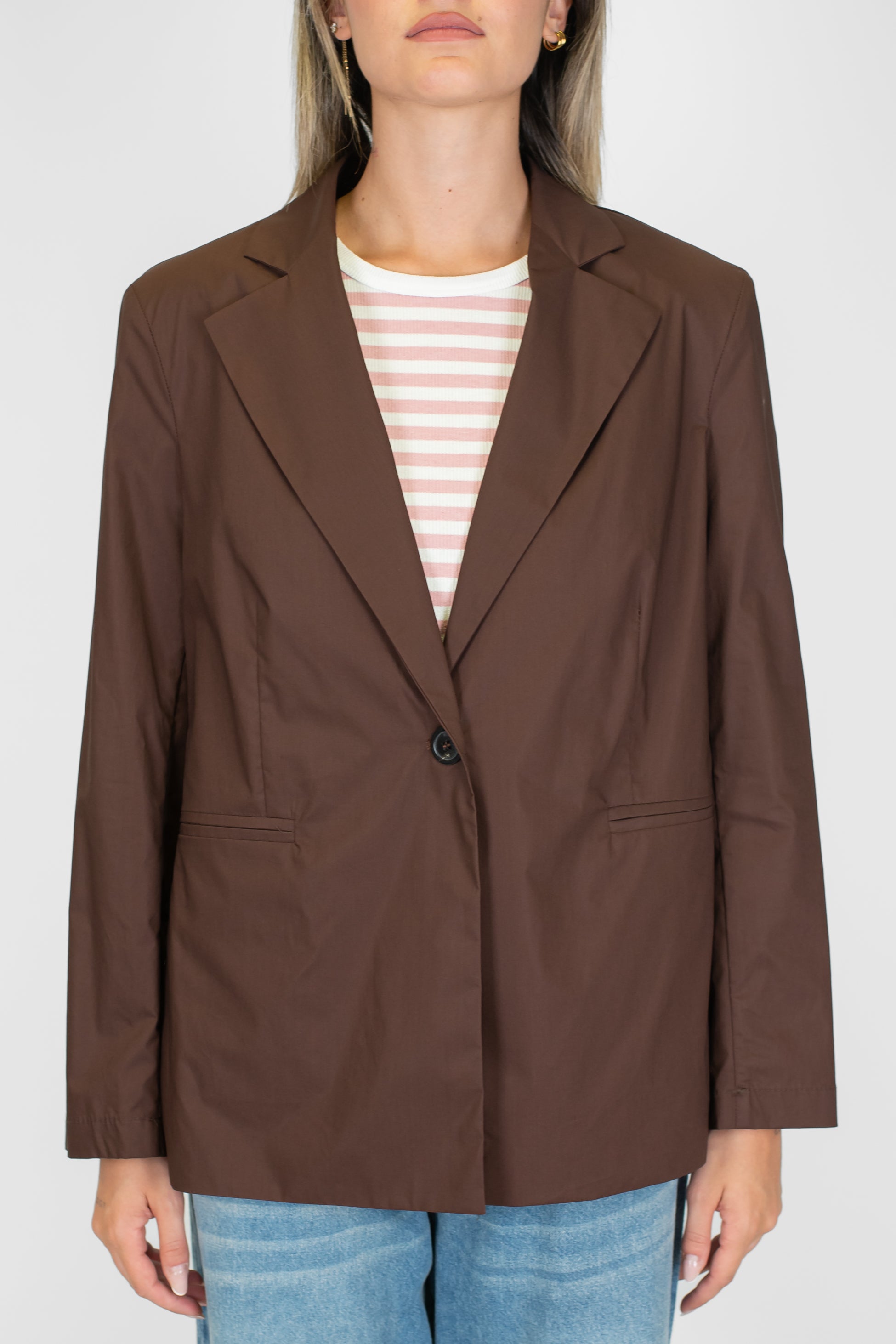 Maryley - Giacca monopetto sfoderata in tela paracadute