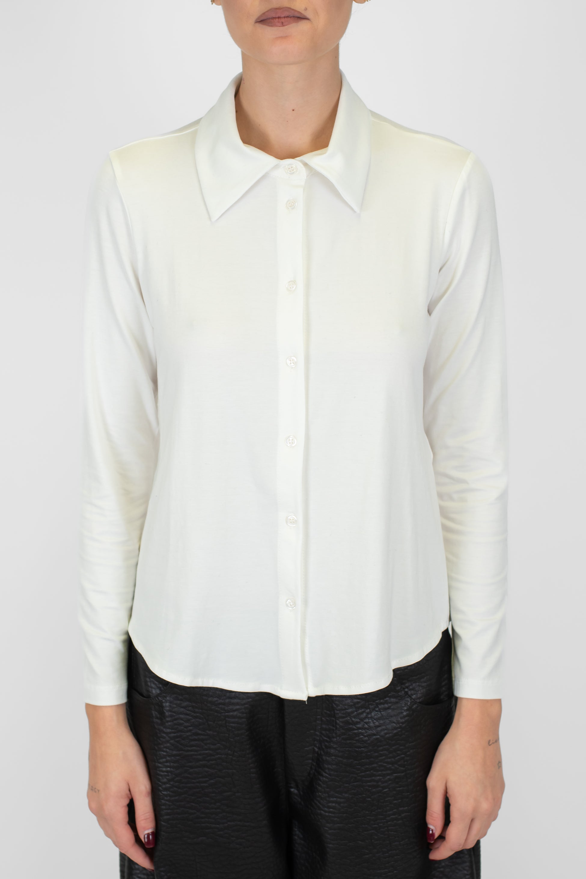 Dixie - Camicia slim in viscosa tinta unita