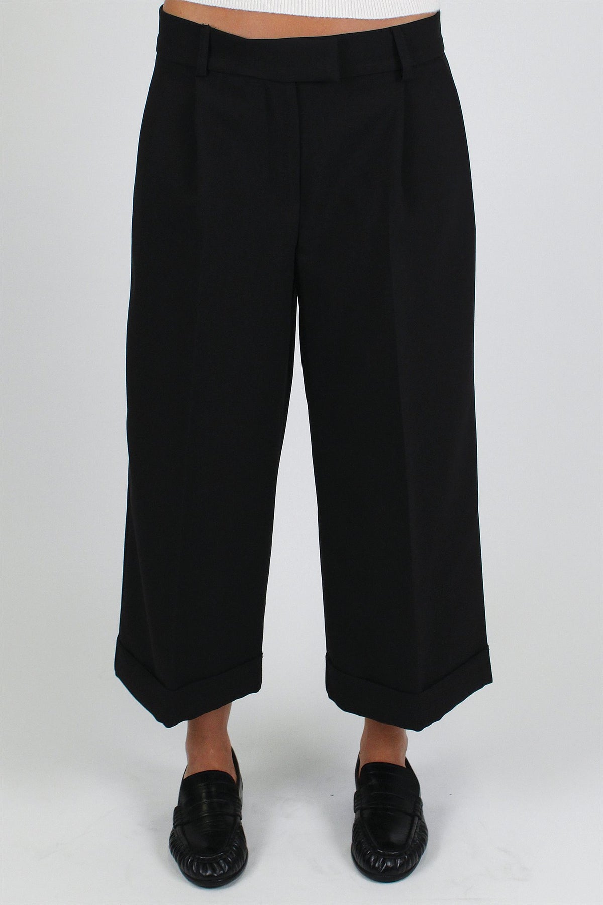 Tensione in - Pantalone palazzo crop con chiusura a scomparsa