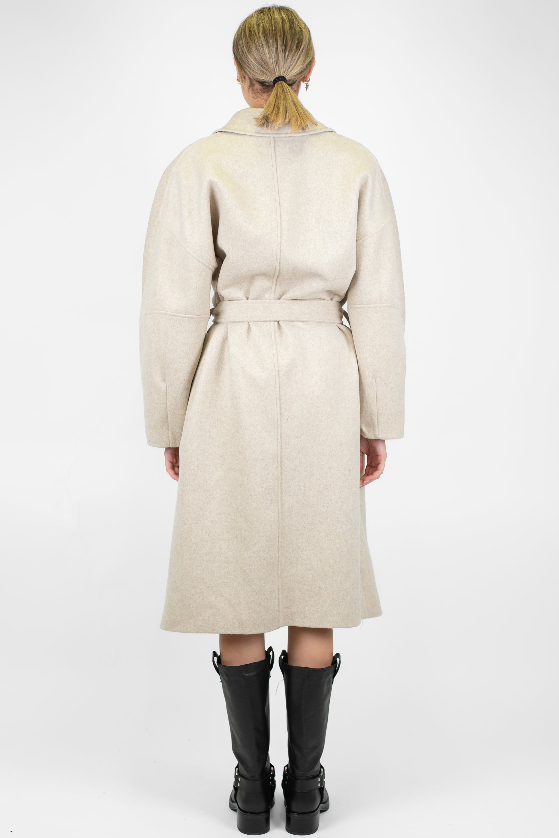 Motel - Cappotto in misto lana con tasconi e cintura in tessuto