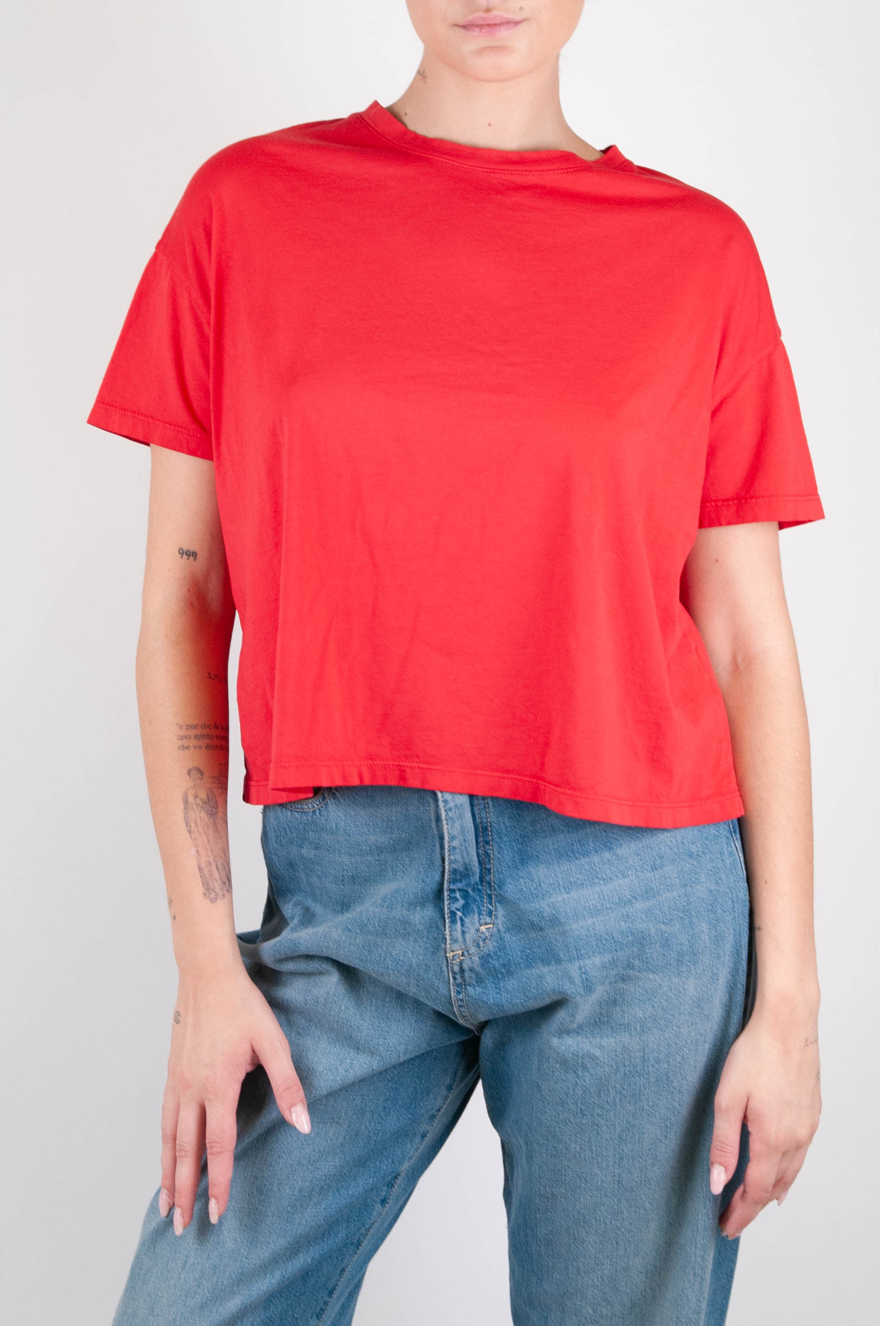 Tensione in - T-shirt basic crop in cotone