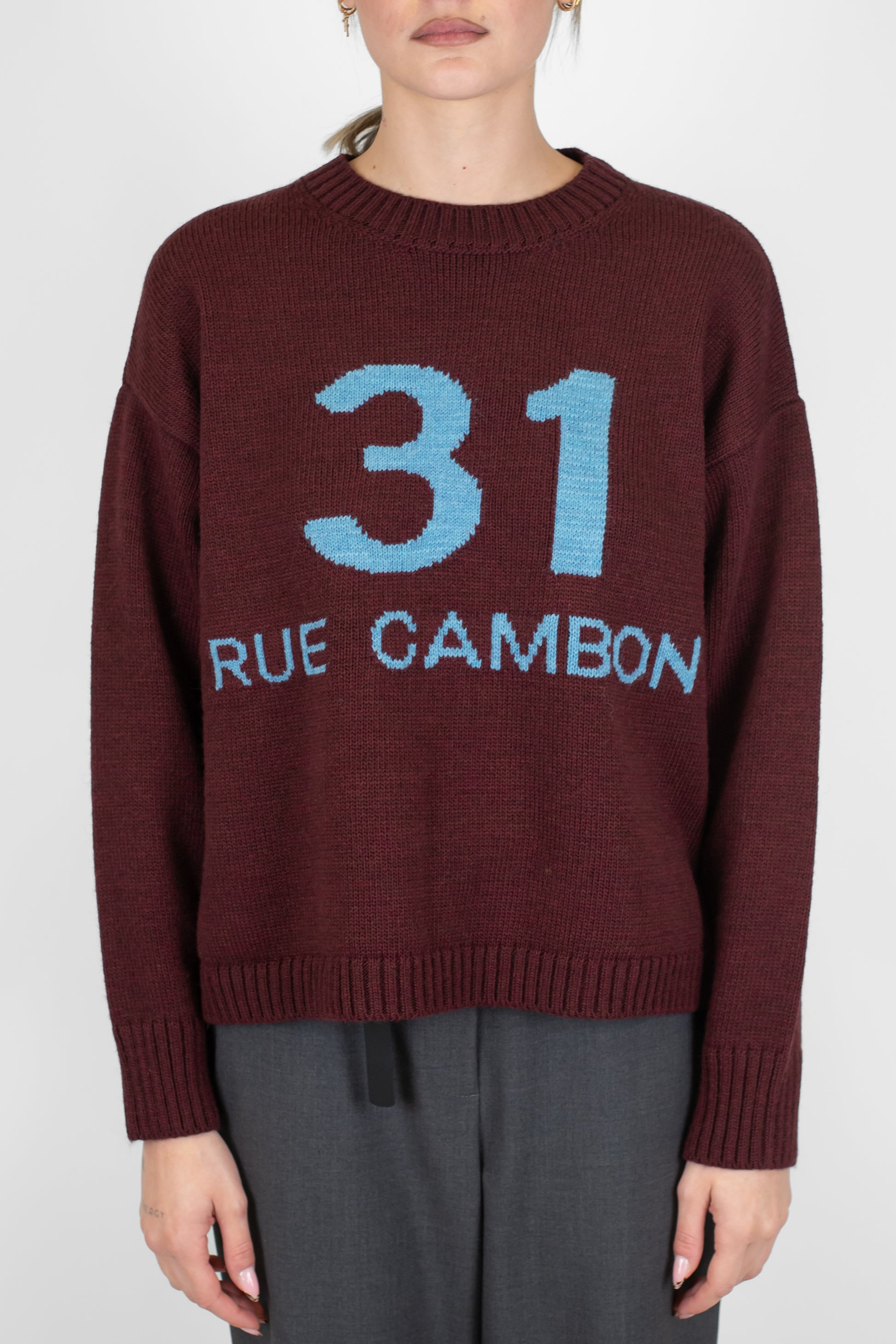 Tensione in - Maglia con scritta in misto lana/cashmere