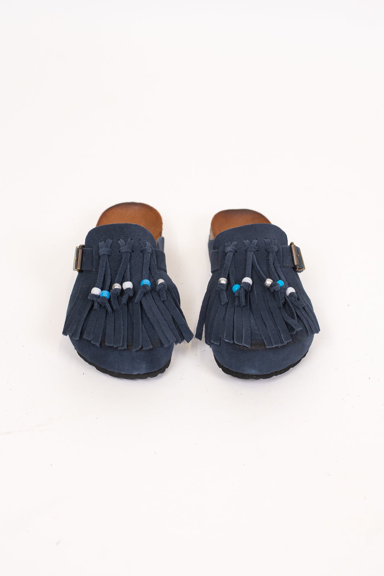 Ovyé - Mules in suede con frange e perline