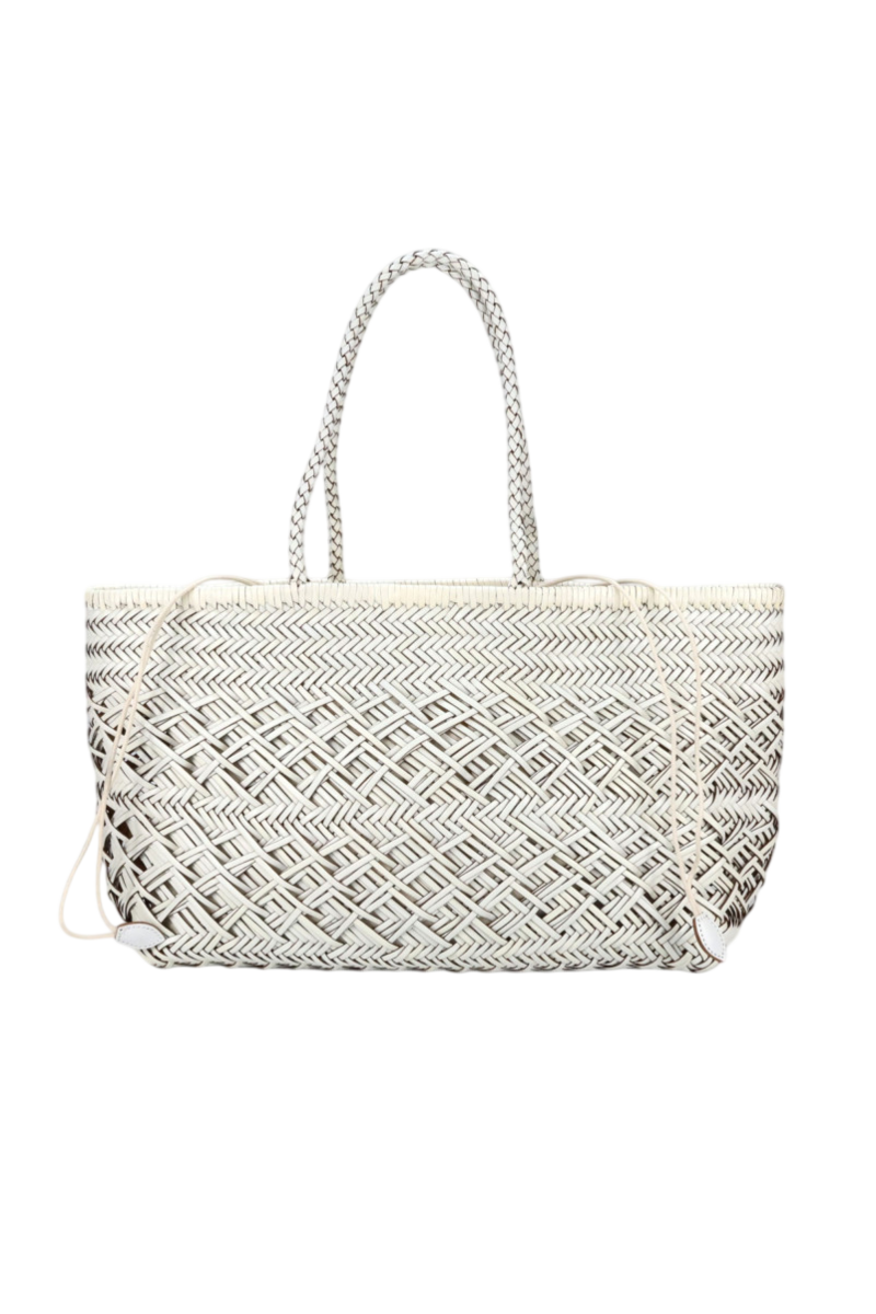 Borsa grande in vera pelle intrecciata