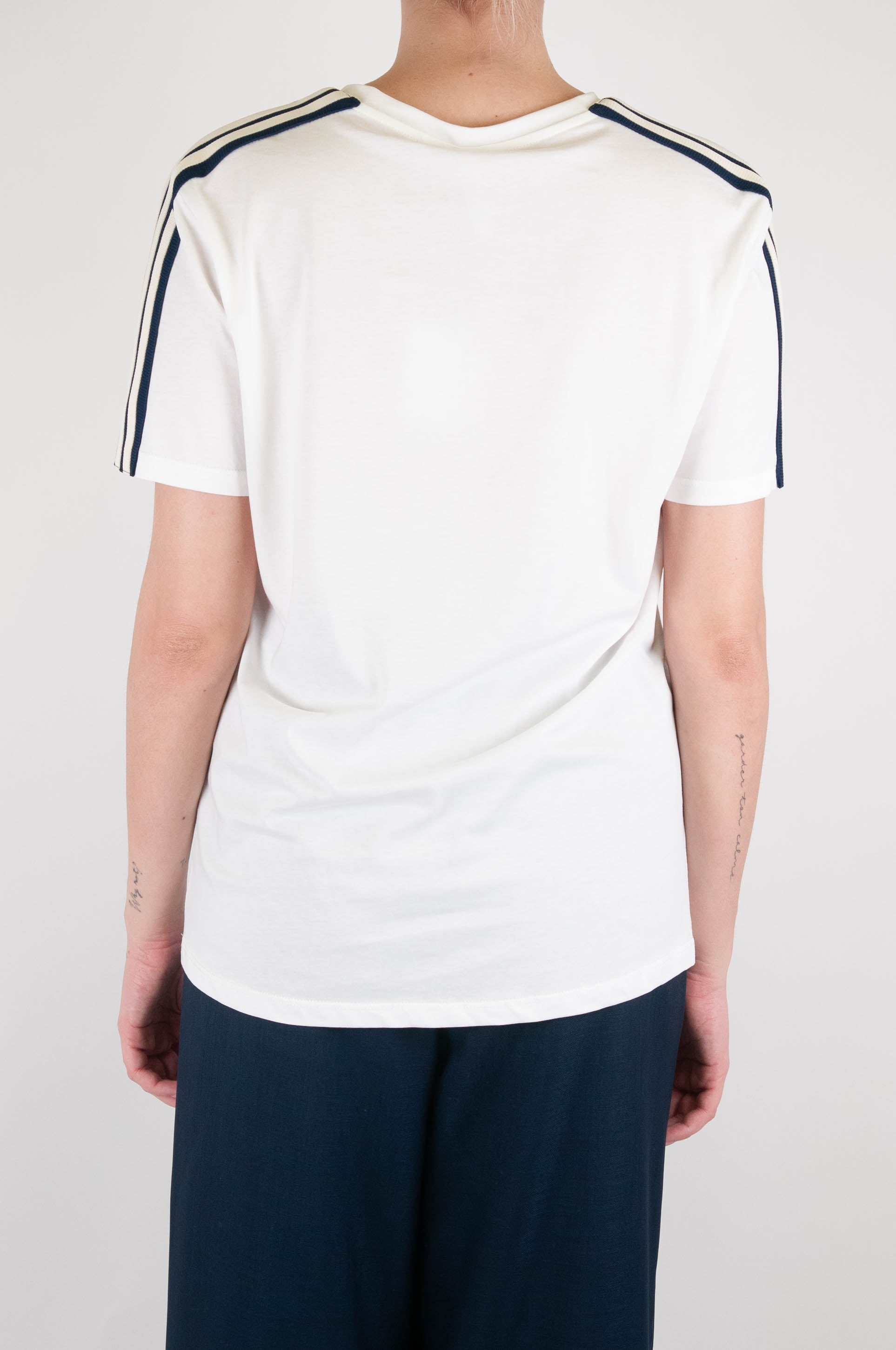 Tension in - Cotton T-shirt with contrasting side band