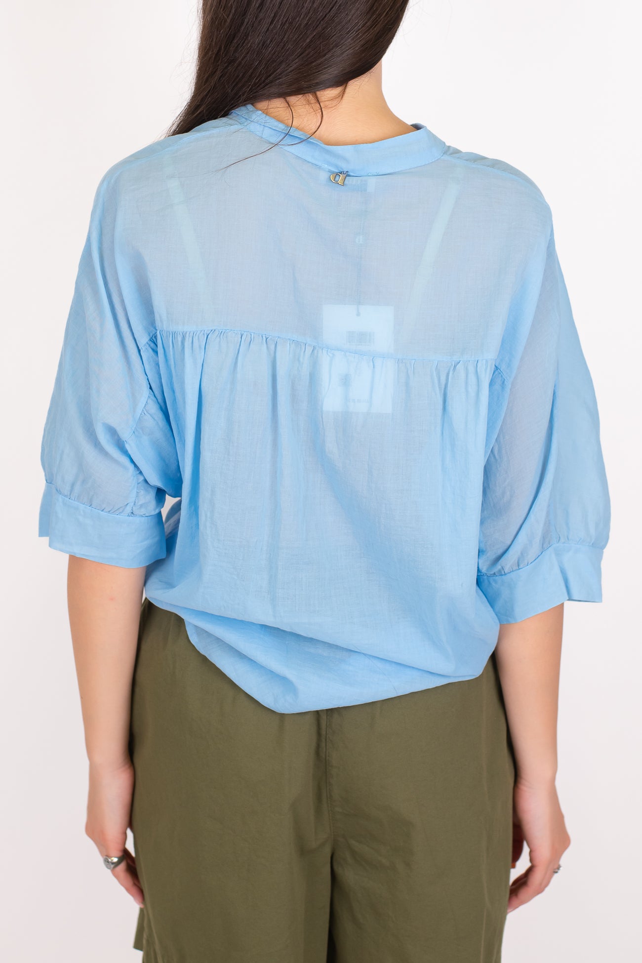 Dixie - Camicia collo alla coreana in mussola di cotone