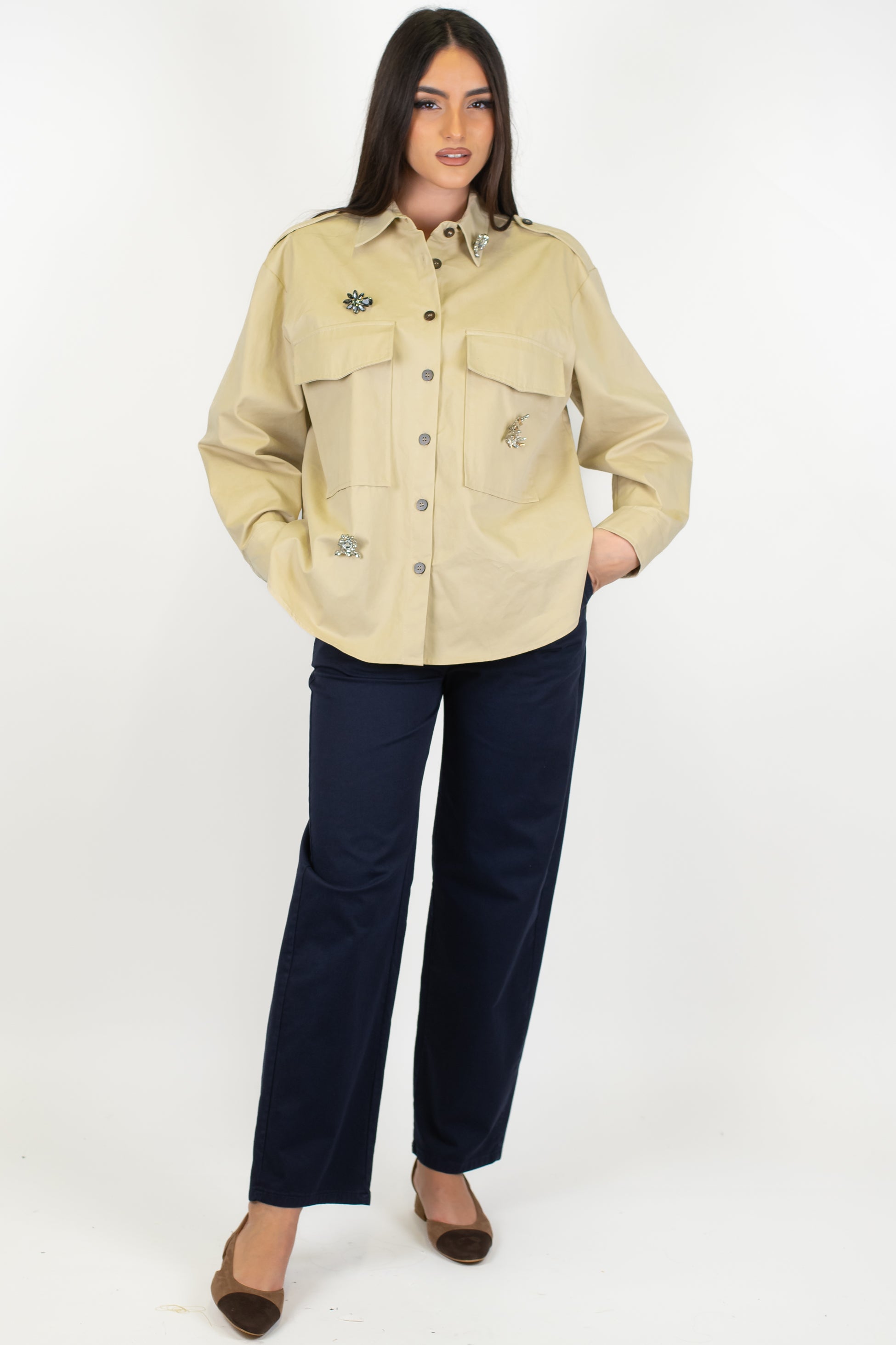 Tensione in - Pantalone balloon in cotone tinta unita