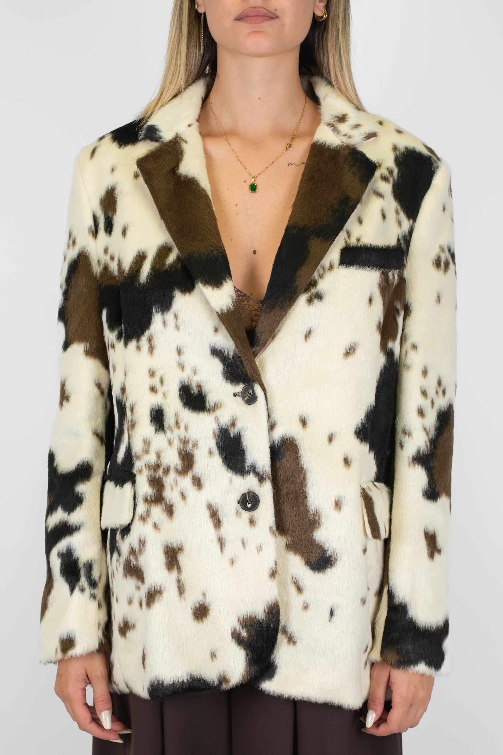 Motel - Giacca in cavallino fantasia muccata