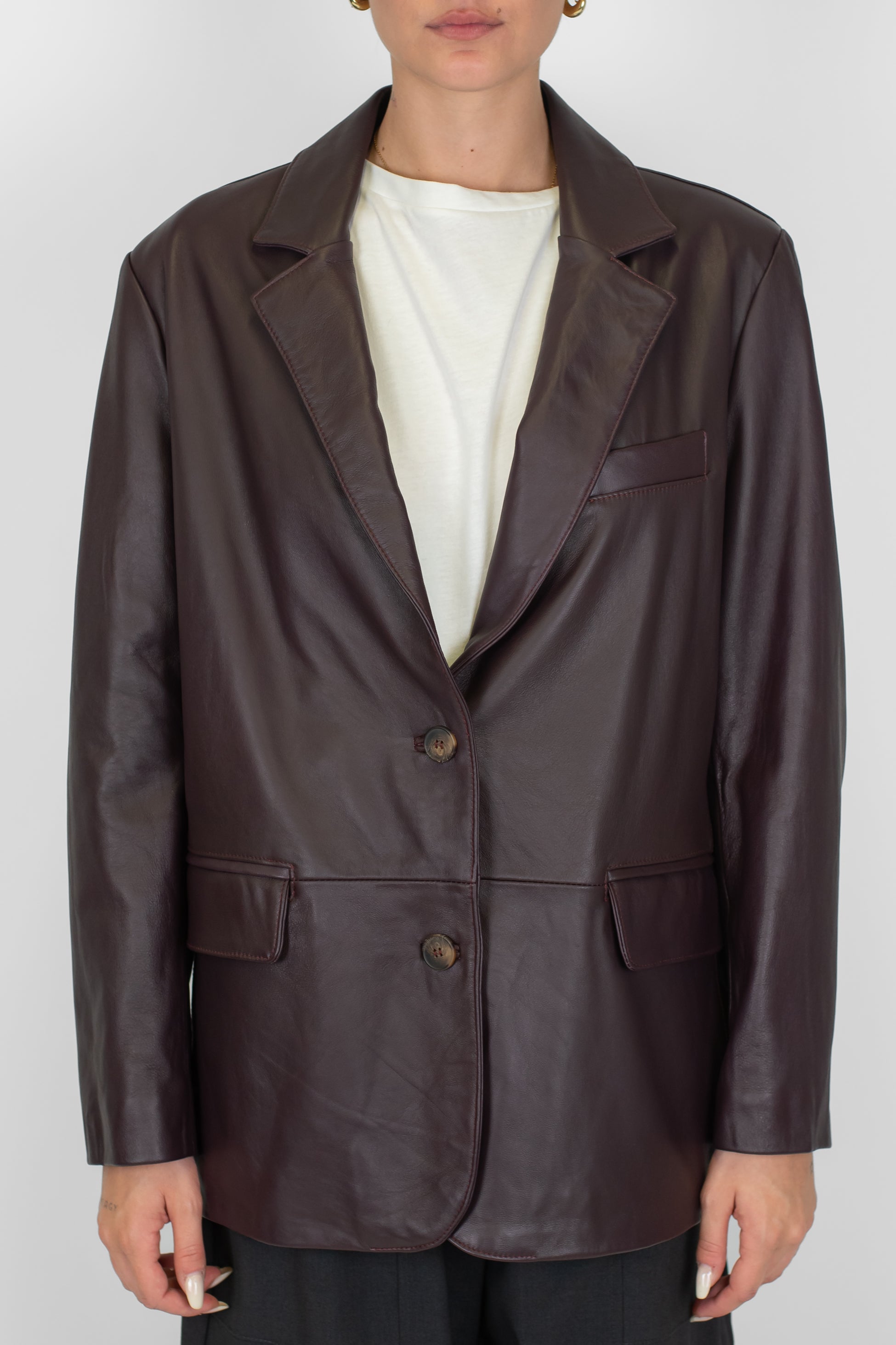Tensione in - Giacca monopetto in vera pelle