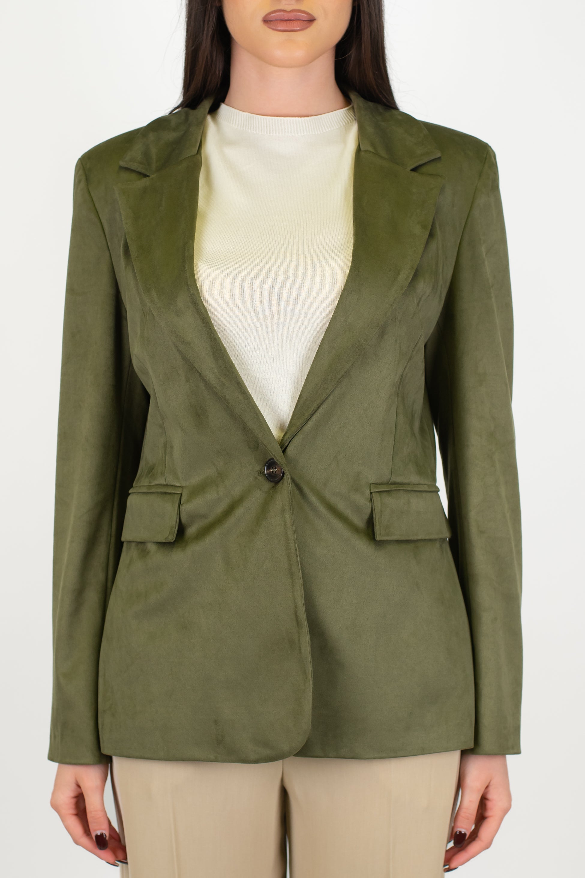 Tensione in - Giacca monopetto in dainetto