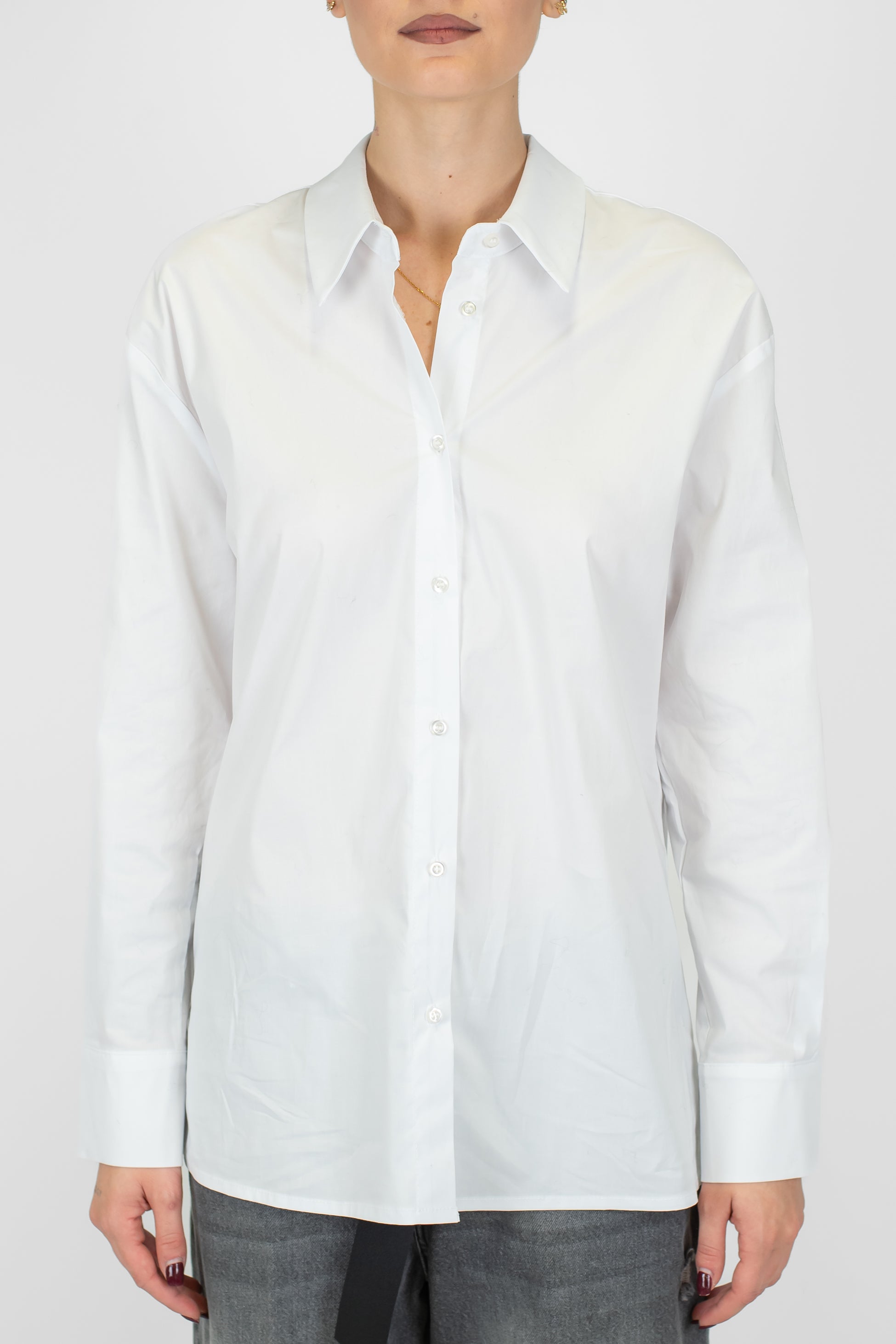 Tensione in - Camicia tinta unita in cotone