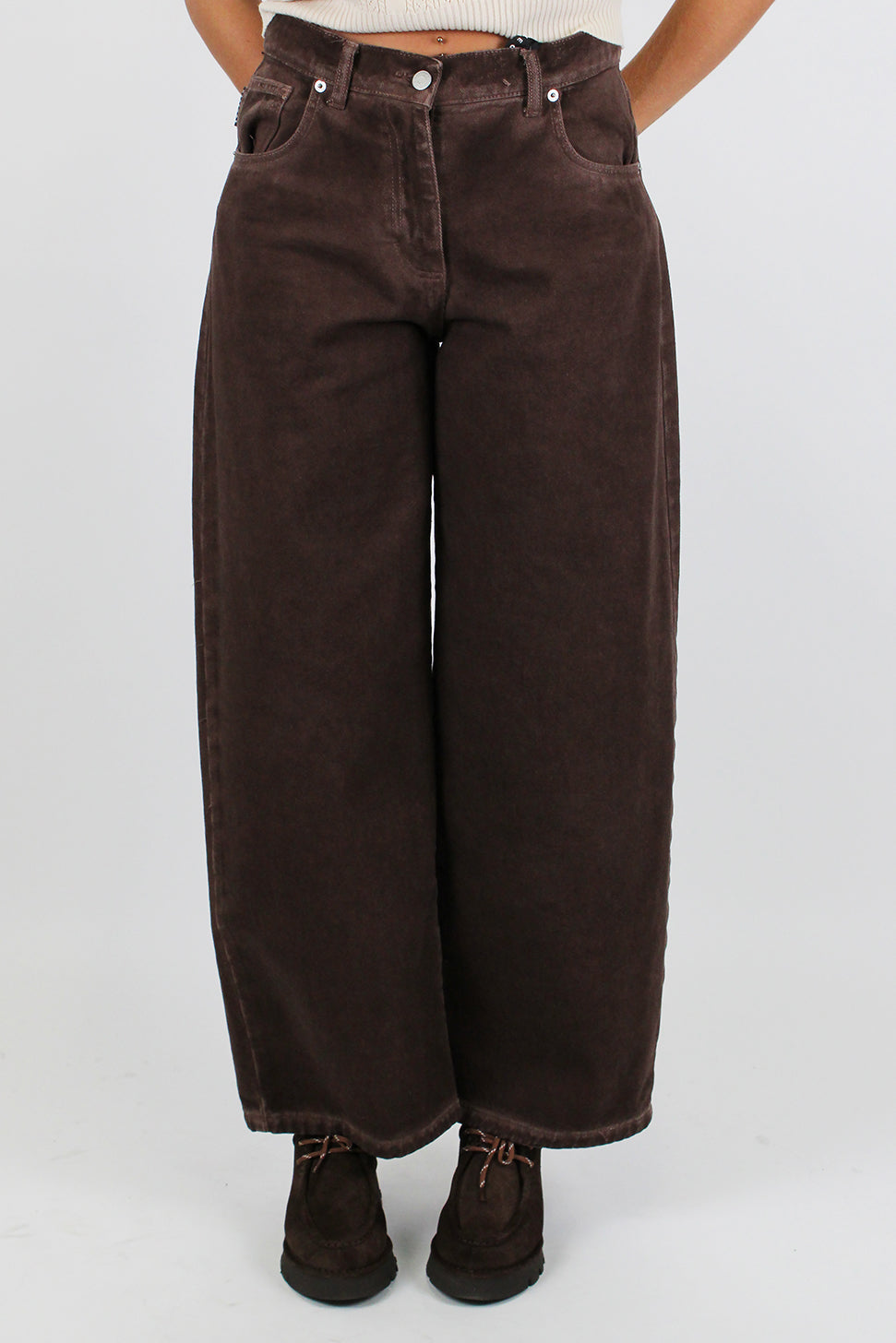 Haveone - Pantalone palazzo in denim colorato modello Bella