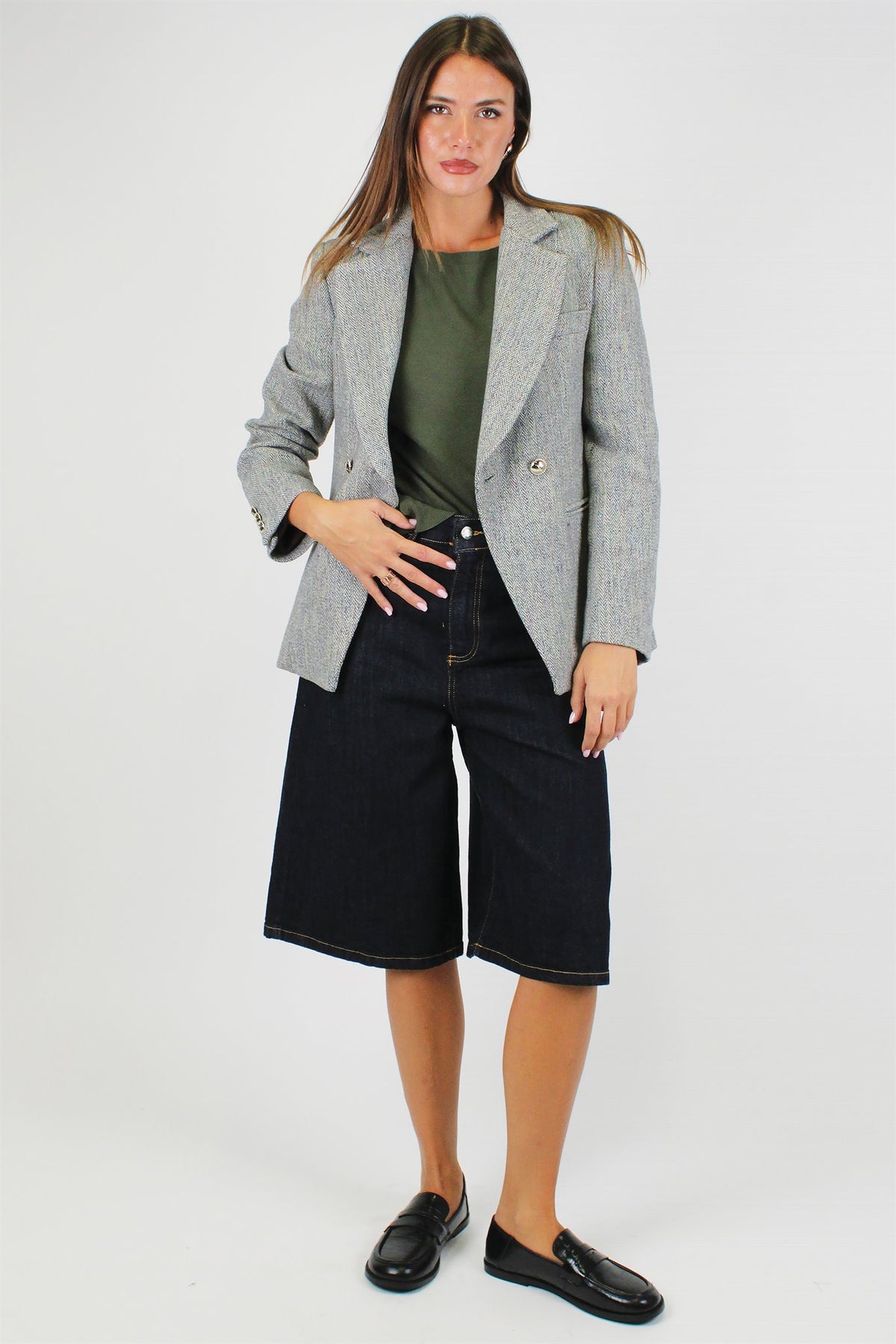 Motel - Bermuda in denim lavaggio scuro