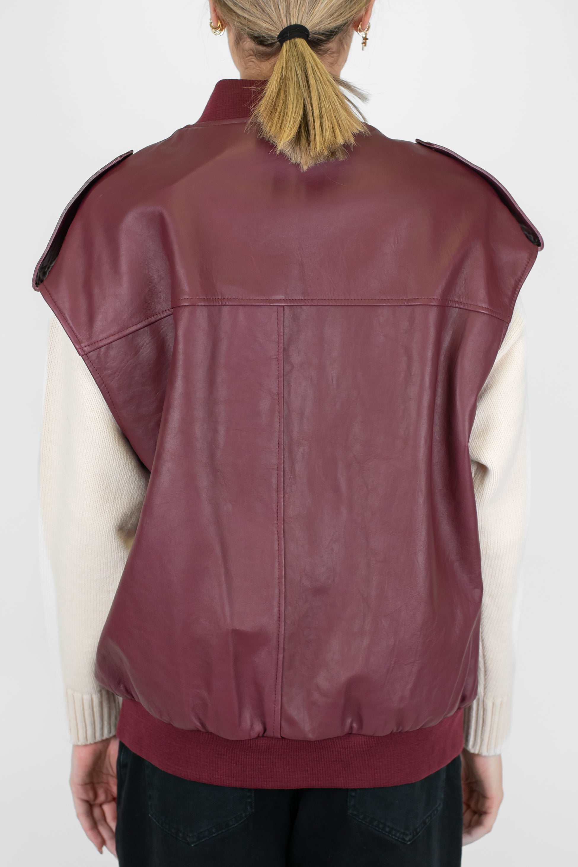 Dixie - Gilet in ecopelle con chiusura zip