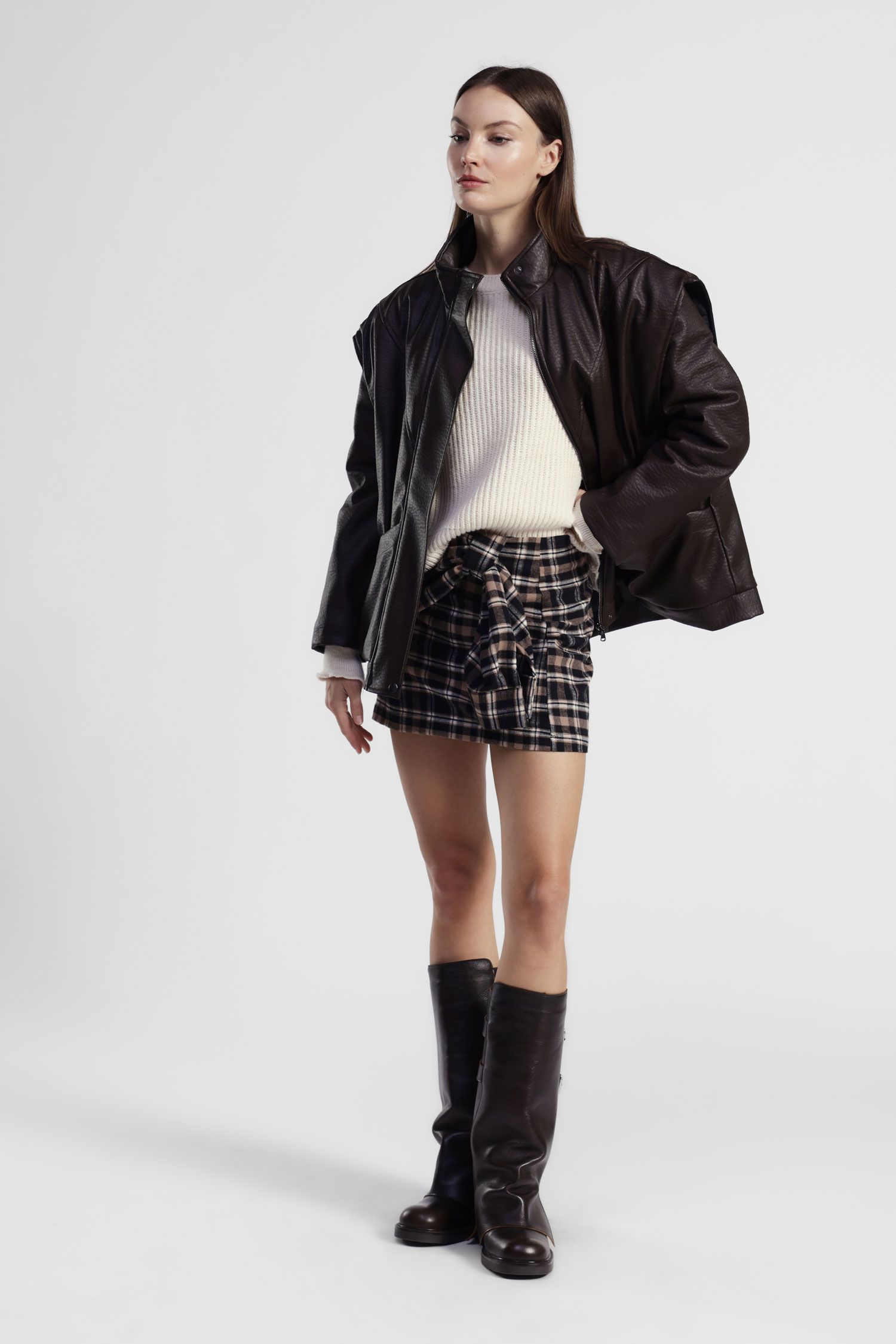 Dixie - Minigonna a portafoglio fantasia quadri