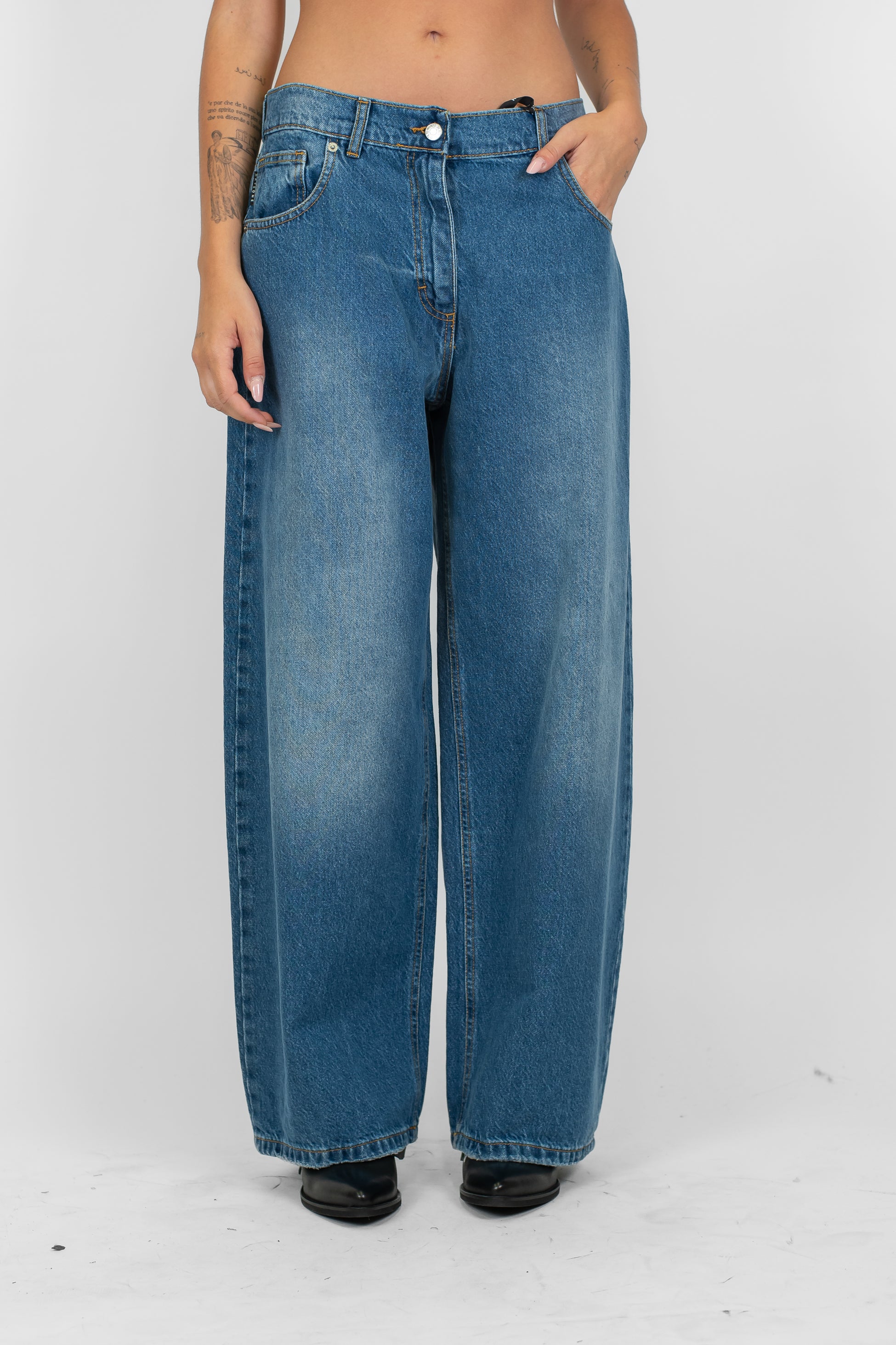 Haveone - Jeans palazzo lavaggio medio modello Bella