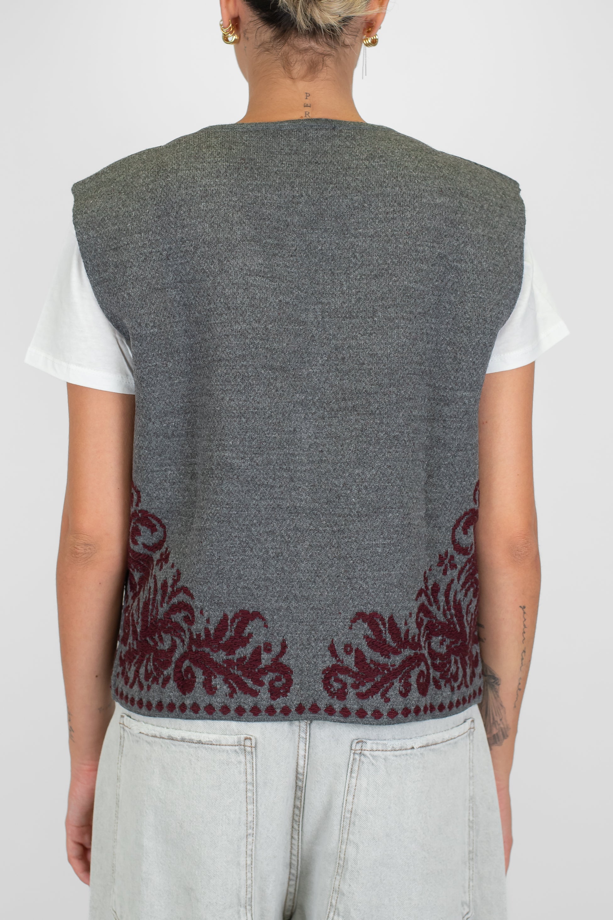 Motel - Gilet aperto fantasia astratta in misto lana