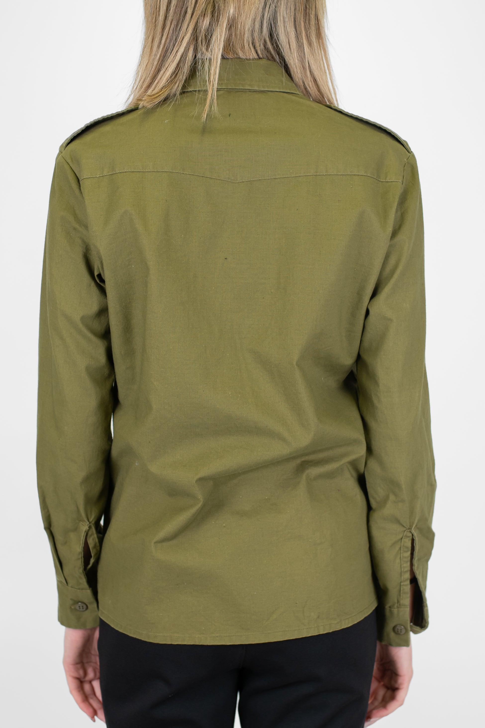Motel - Camicia military chic con pacht e spilla