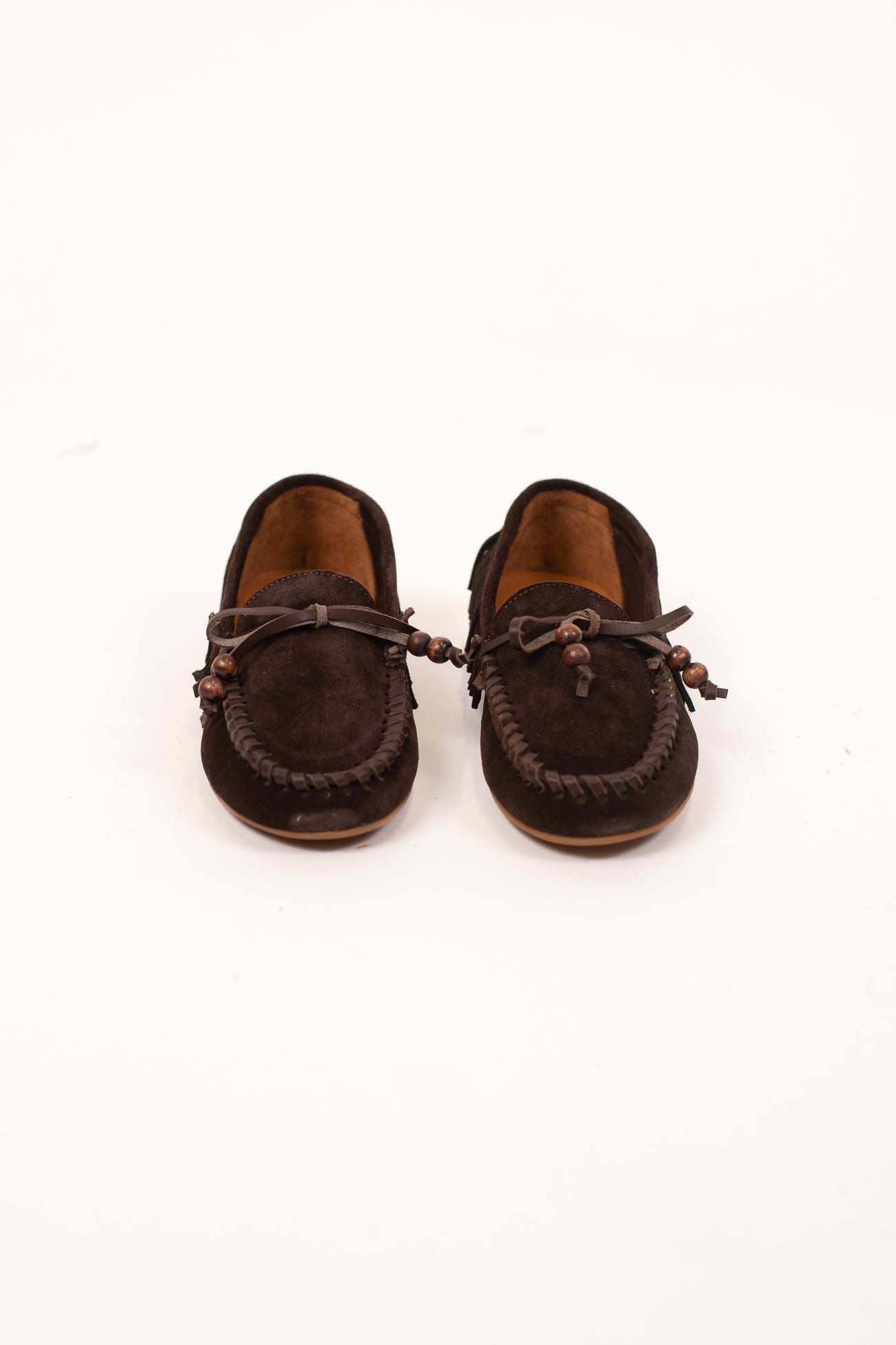 Ovyé - Mocassino in camoscio con frange laterali e laccio