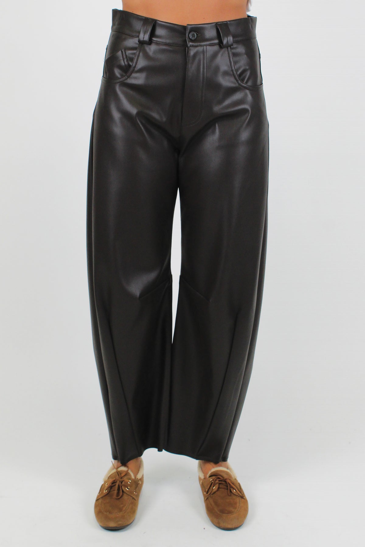 Maryley - Pantalone balloon in ecopelle