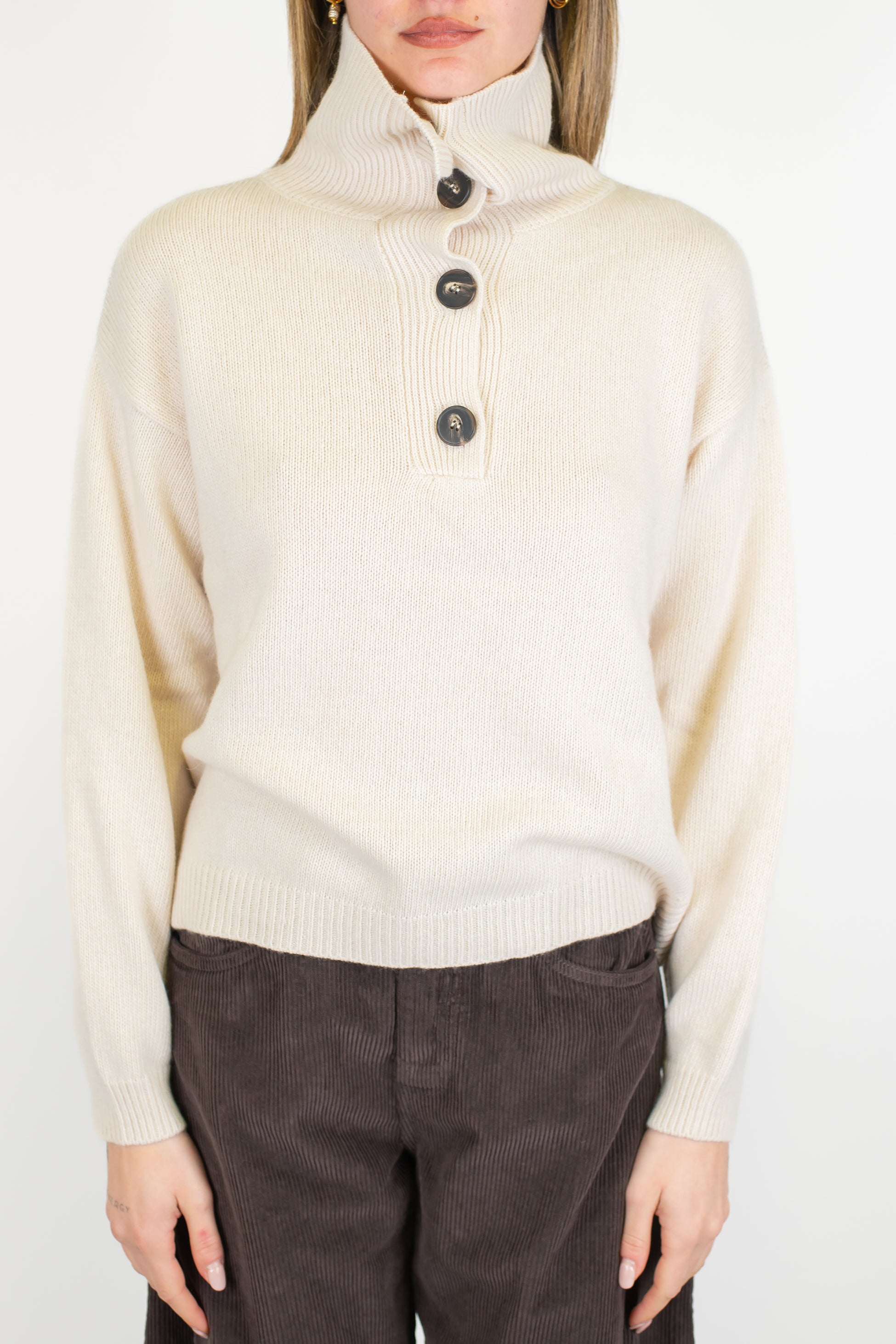 Tensione in - Polo con colletto in misto lana/cashmere