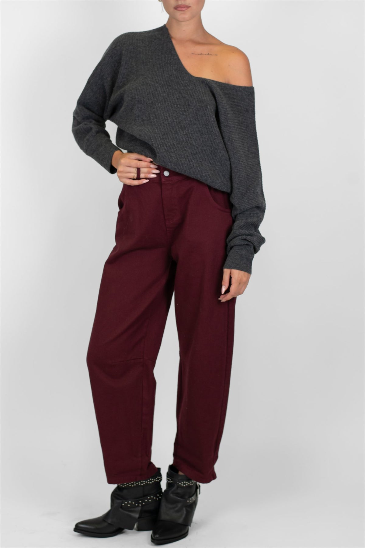 Tensione in - Pantalone balloon in denim colorato