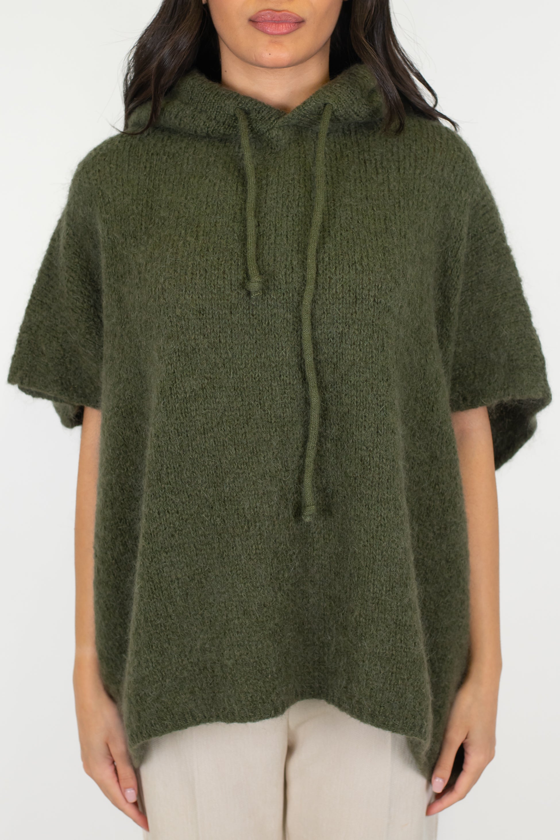 Dixie - Maglia mazzamanica in misto lana mohair con cappuccio